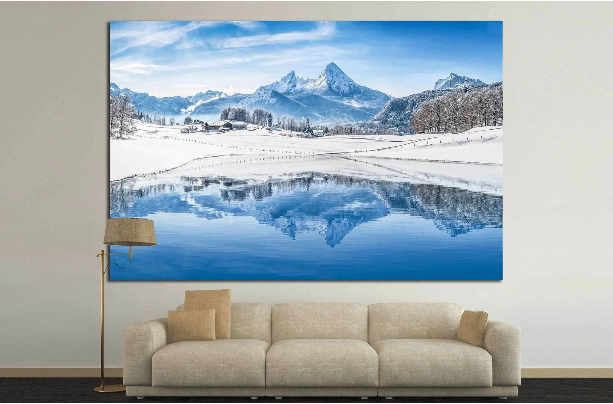 Alps with snowy mountain №23 Ready to Hang Canvas Print - Zellart Canvas Prints ALL_Products, s-23