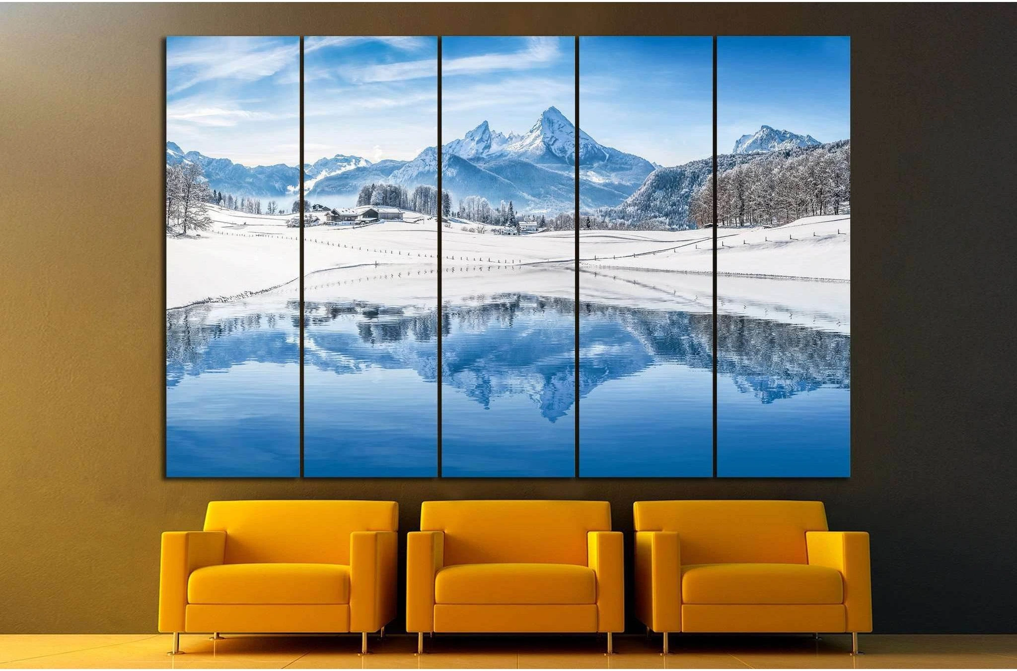 Alps with snowy mountain №23 Ready to Hang Canvas Print - Zellart Canvas Prints ALL_Products, s-23
