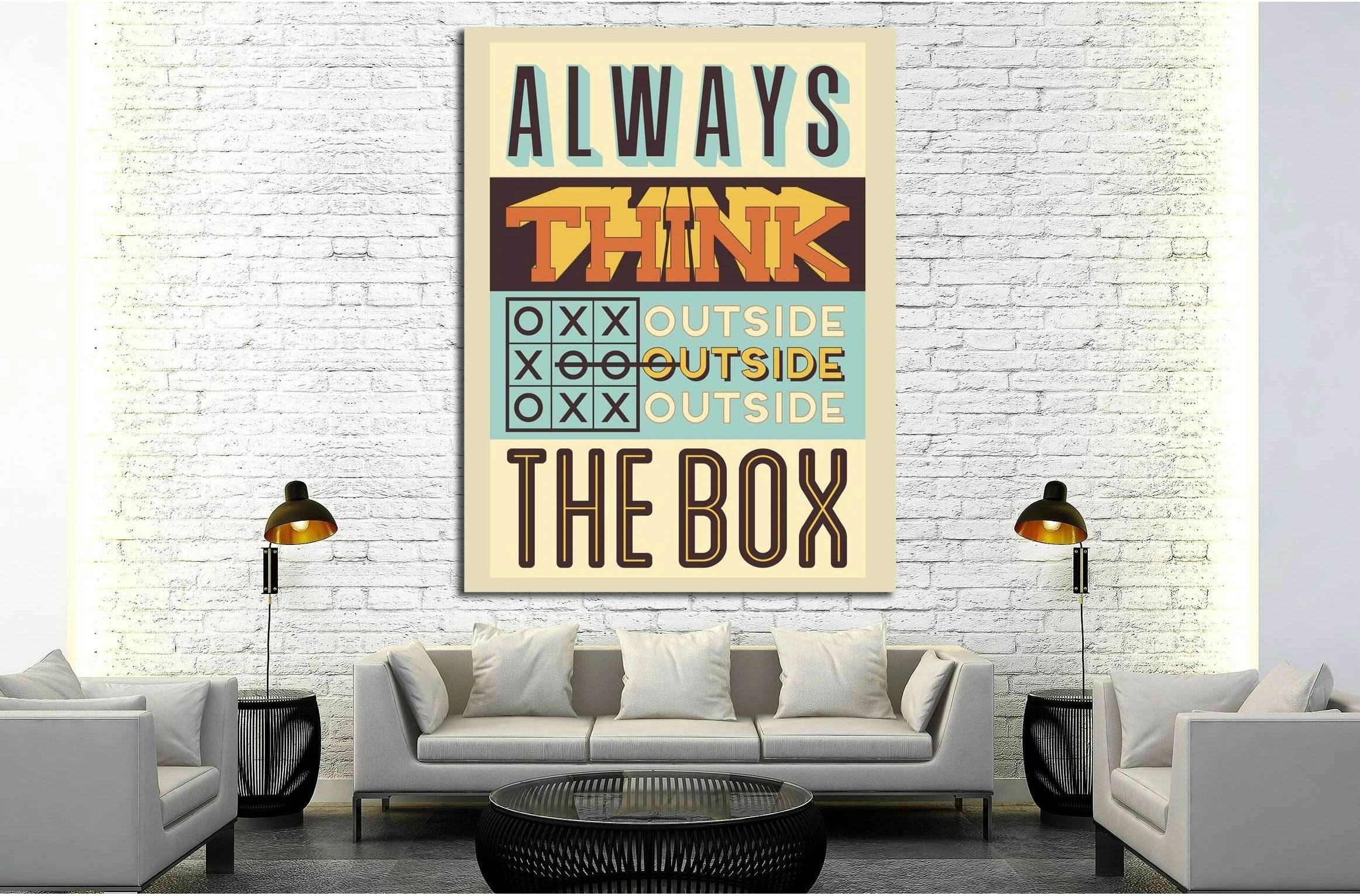 always think №4546 Ready to Hang Canvas Print - Zellart Canvas Prints ALL_Products, s-4546