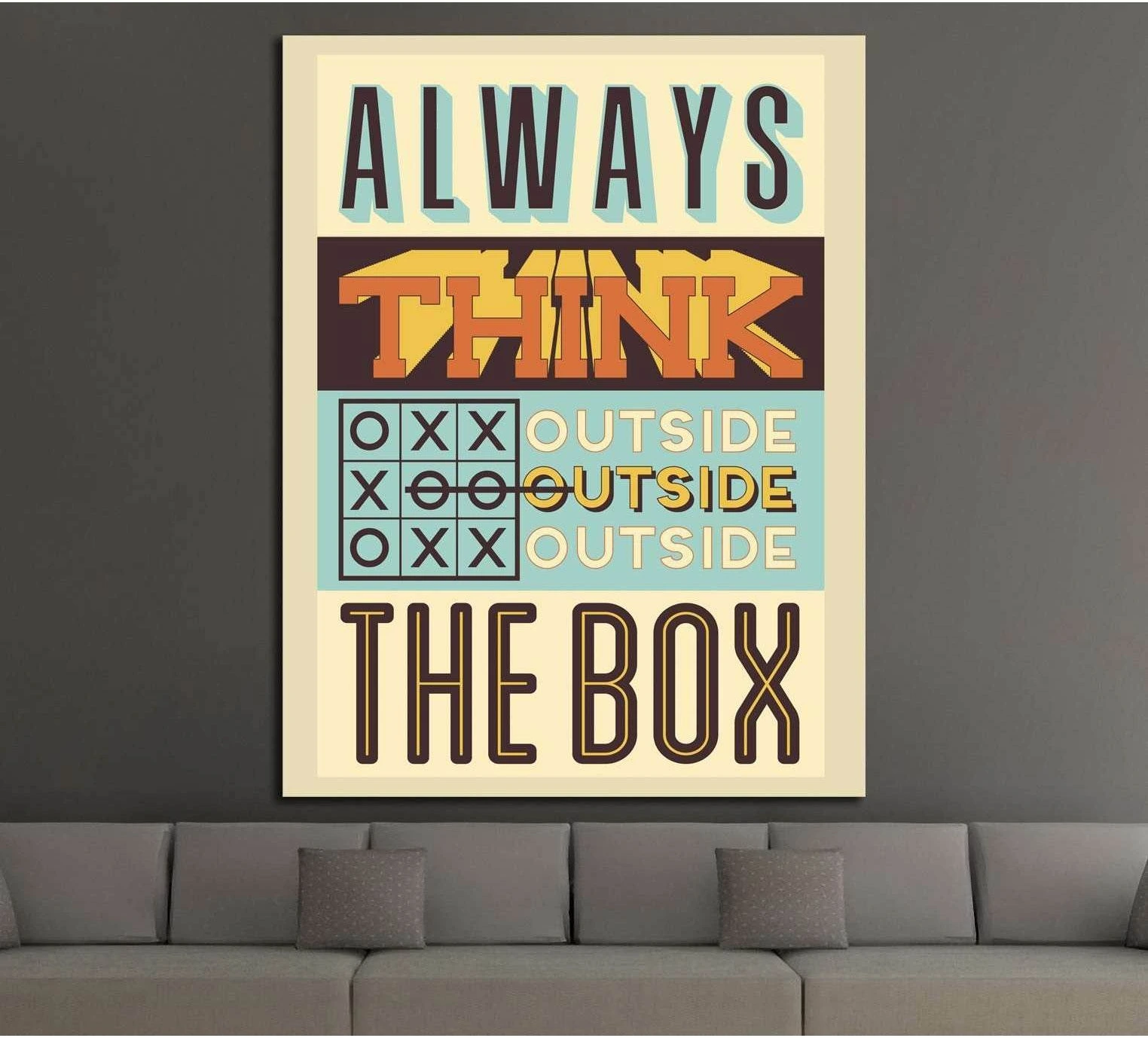 always think №4546 Ready to Hang Canvas Print - Zellart Canvas Prints ALL_Products, s-4546