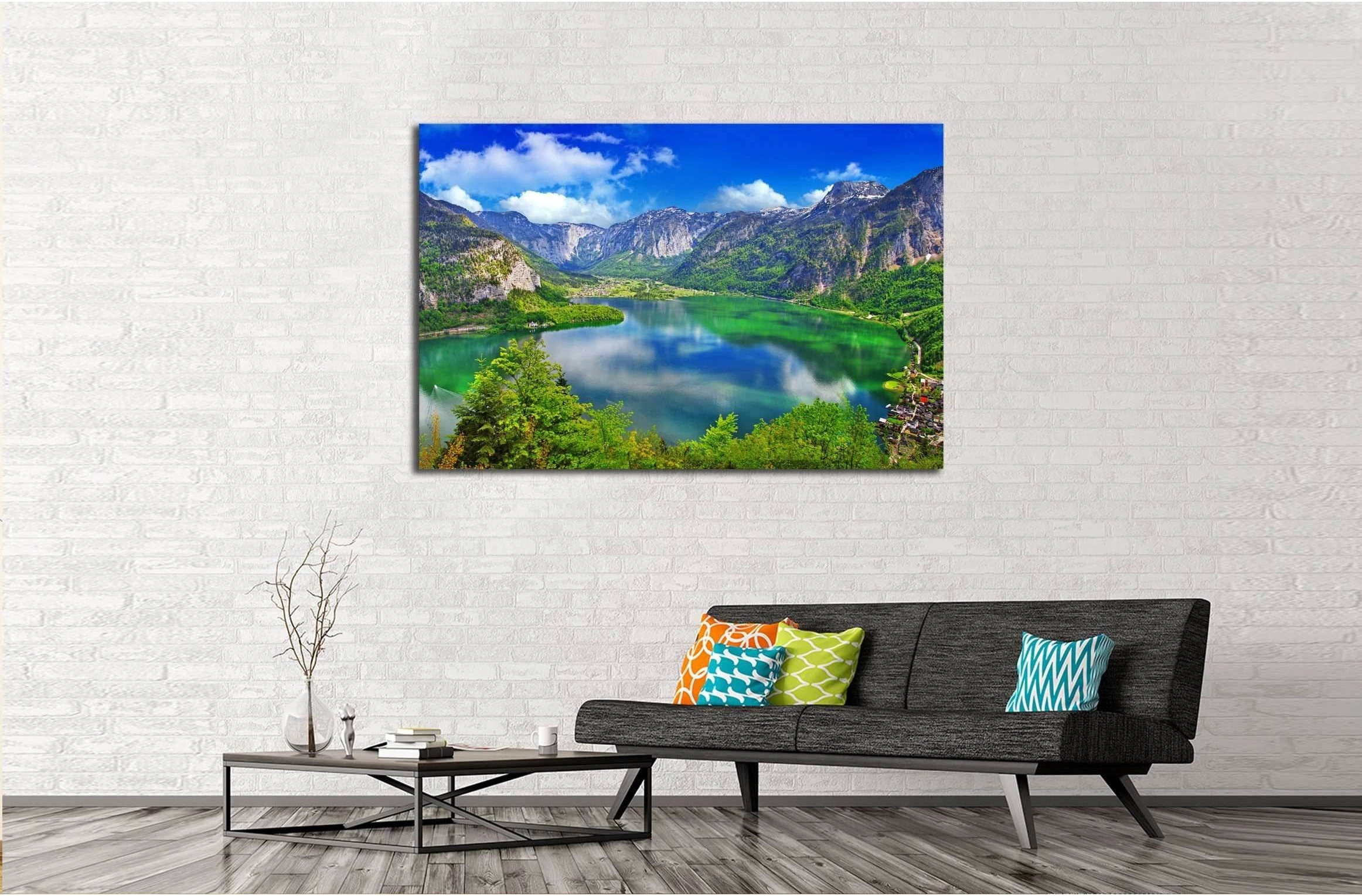 amazing Alpine lakes, Hallstatt, Austria №2696 Ready to Hang Canvas Print - Zellart Canvas Prints ALL_Products, s-2696