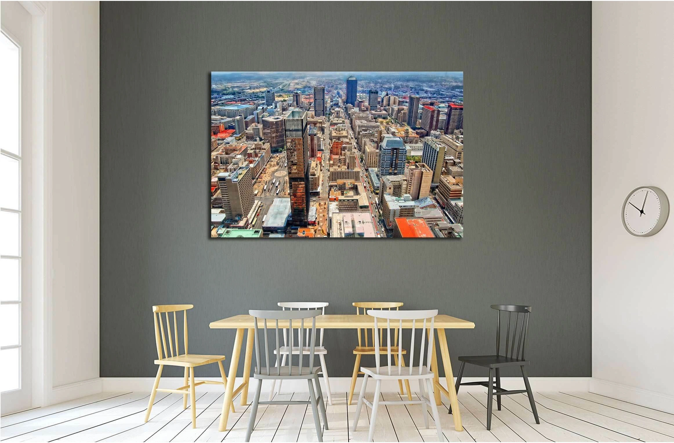Amazing urban landscape. Awesome photo of Megalopolis. Modern lifestyle, Johannesburg №2317 Ready to Hang Canvas Print - Zellart Canvas Prints ALL_Products, s-2317