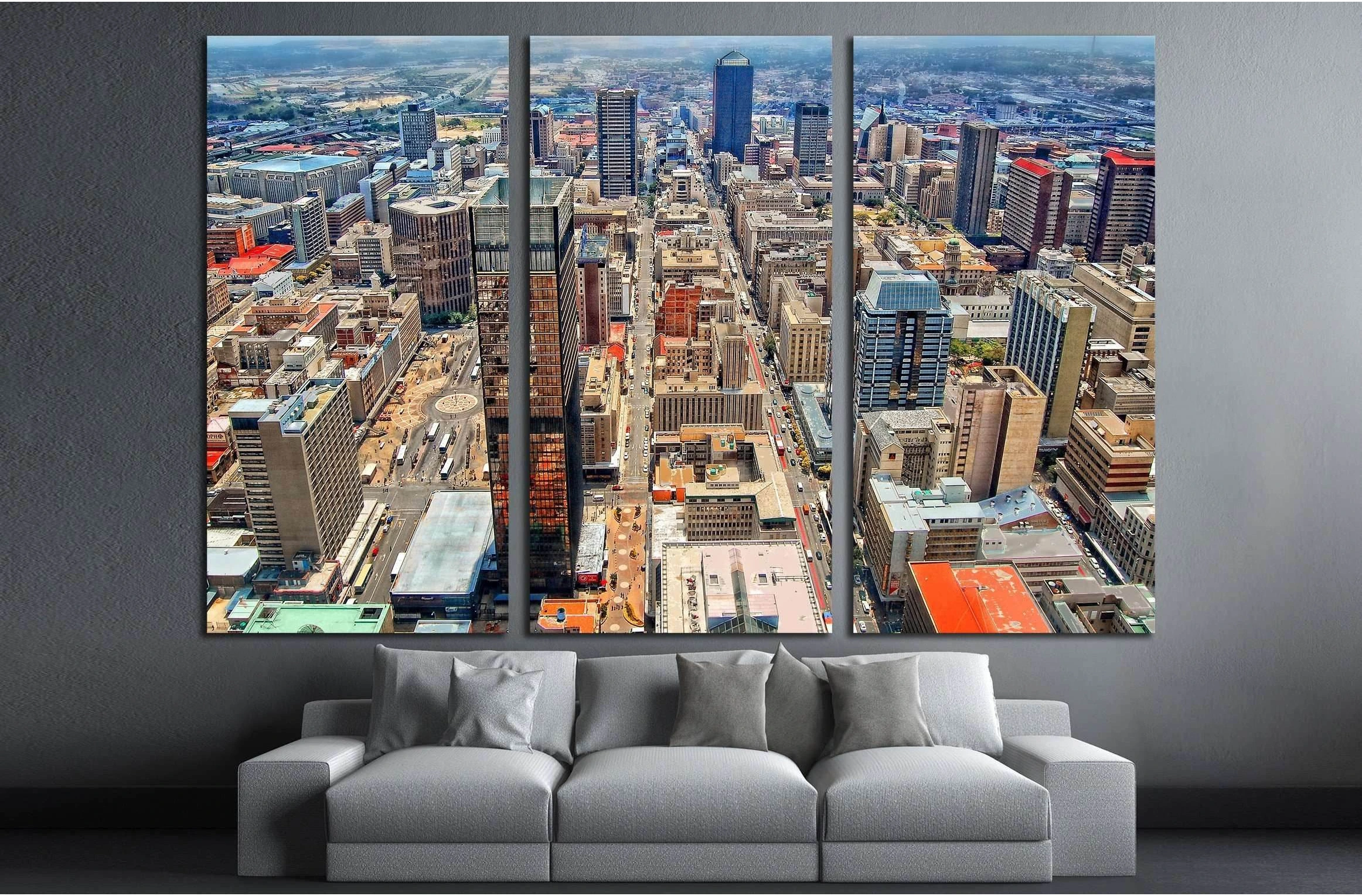 Amazing urban landscape. Awesome photo of Megalopolis. Modern lifestyle, Johannesburg №2317 Ready to Hang Canvas Print - Zellart Canvas Prints ALL_Products, s-2317
