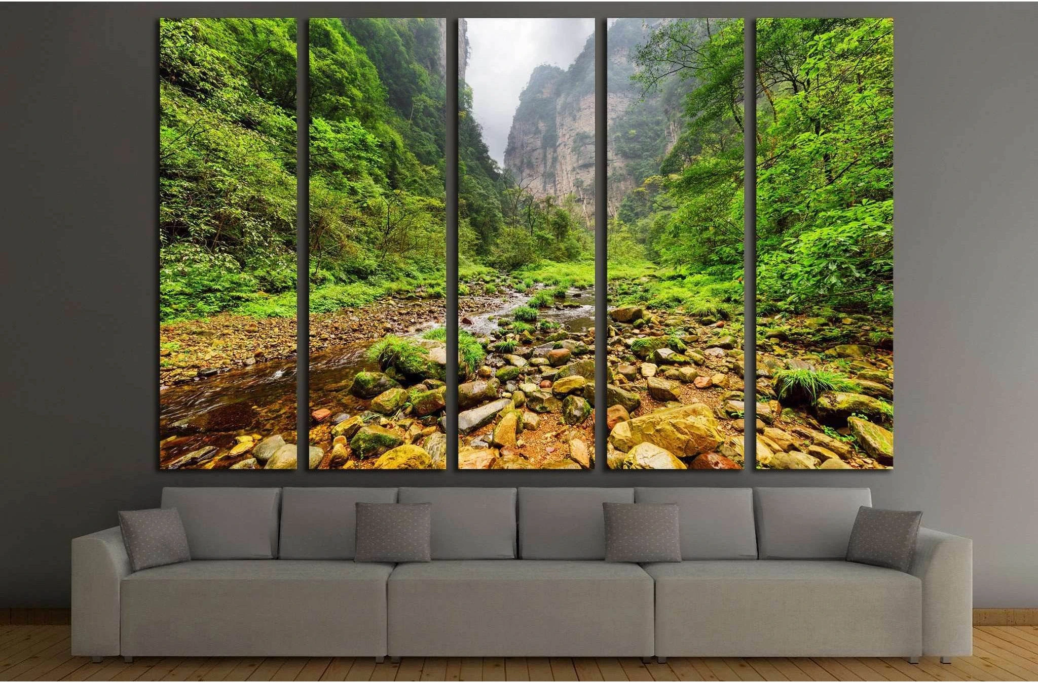 Amazing view of mountain river with crystal clear water,Zhangjiajie National Forest Park, Hunan Province, China №1991 Ready to Hang Canvas Print - Zellart Canvas Prints ALL_Products, s-1991