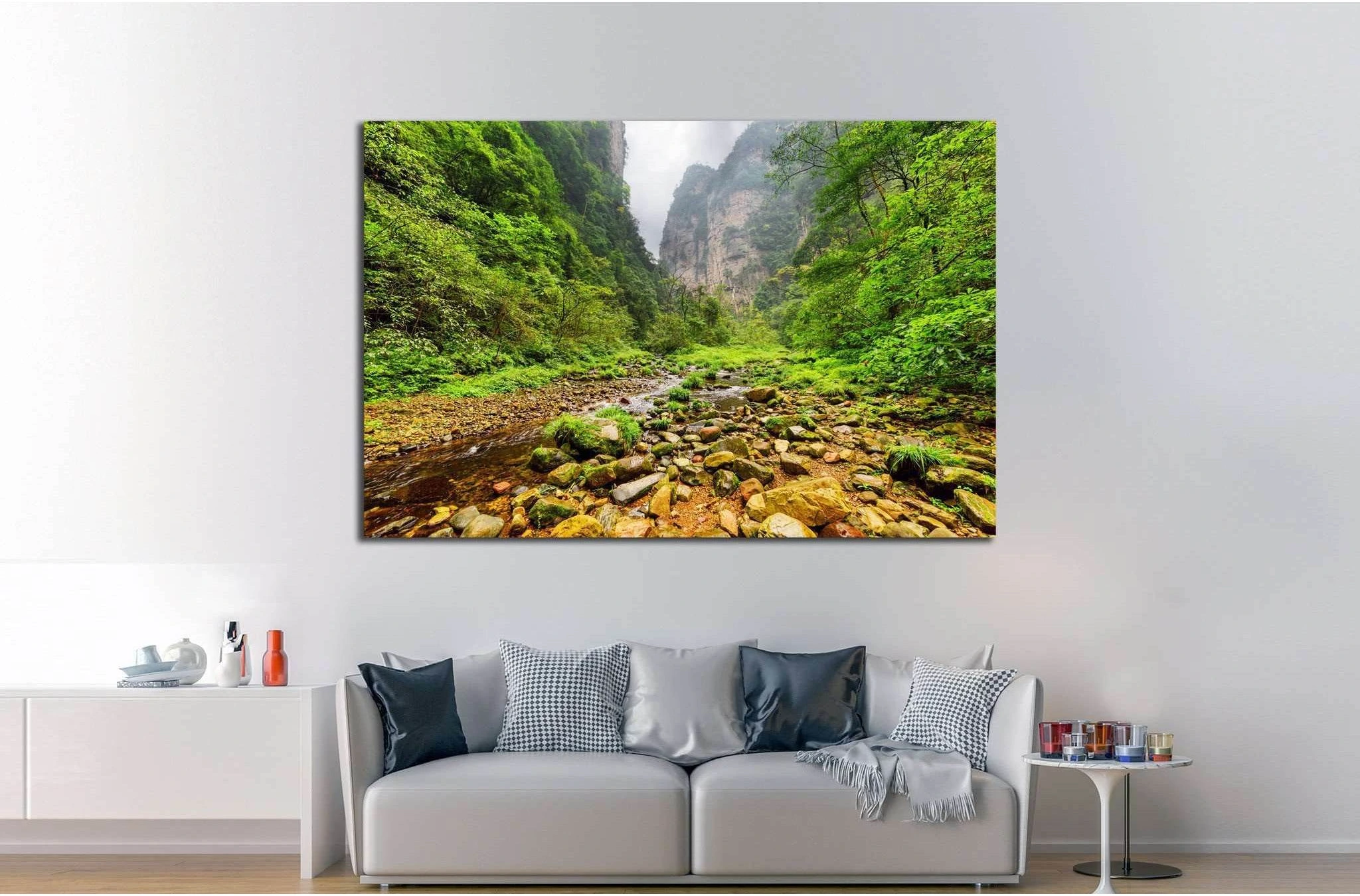 Amazing view of mountain river with crystal clear water,Zhangjiajie National Forest Park, Hunan Province, China №1991 Ready to Hang Canvas Print - Zellart Canvas Prints ALL_Products, s-1991