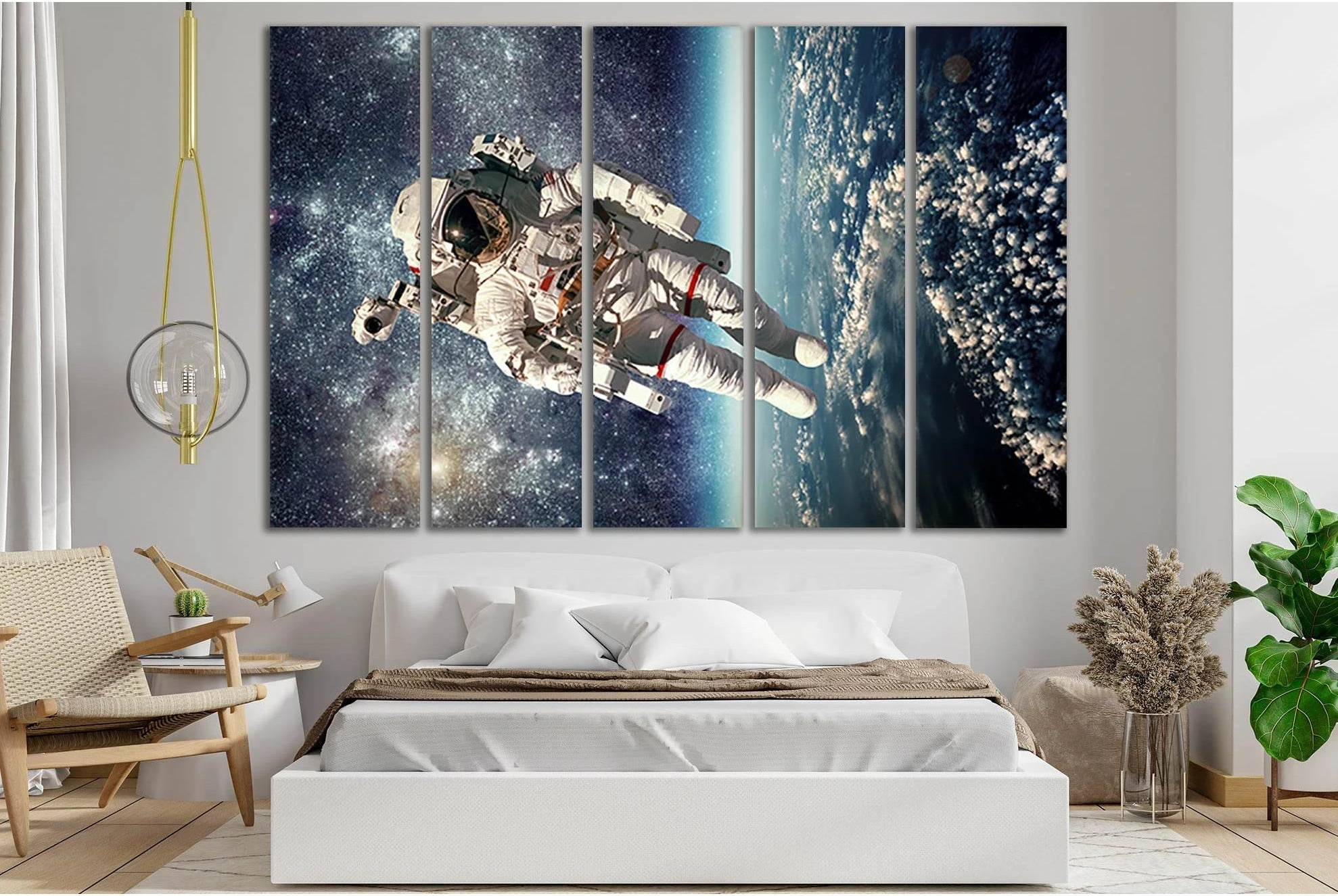 American Astronaut №SL399 Ready to Hang Canvas Print - Zellart Canvas Prints 0new, ALL_Products, Astronomy & Space Canvas Wall Art