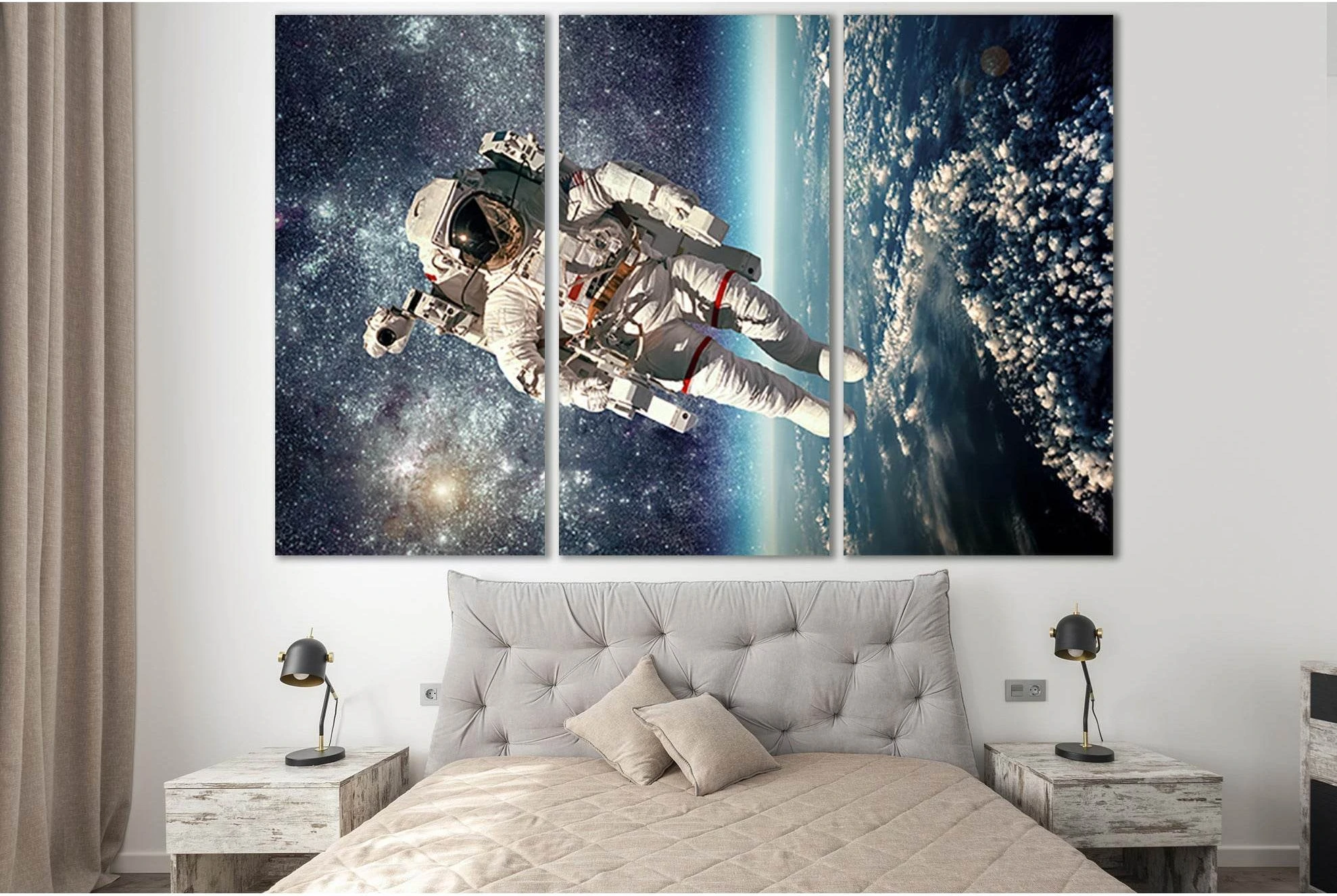 American Astronaut №SL399 Ready to Hang Canvas Print - Zellart Canvas Prints 0new, ALL_Products, Astronomy & Space Canvas Wall Art
