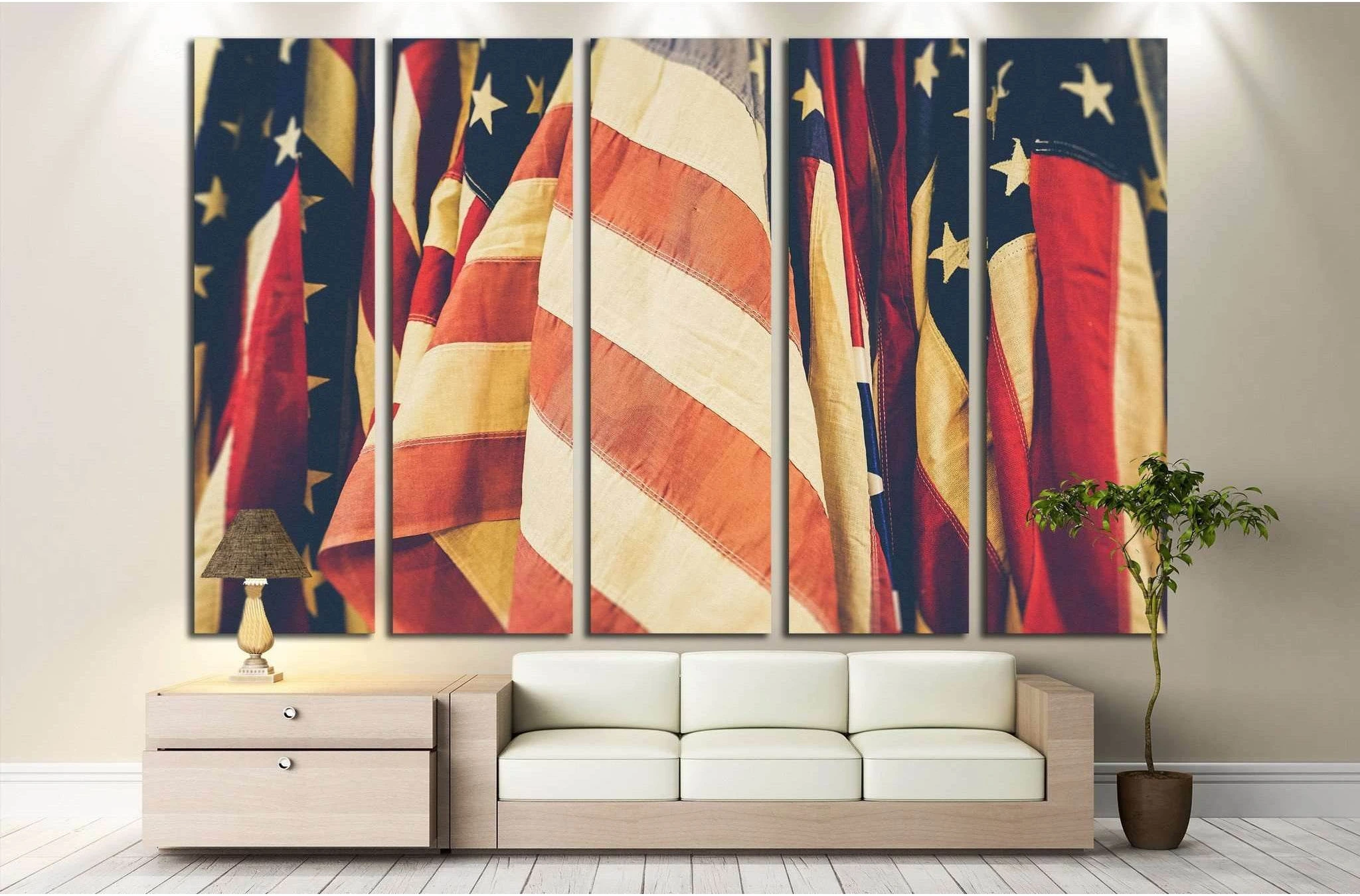 American Flag №1294 Ready to Hang Canvas Print - Zellart Canvas Prints ALL_Products, s-1294