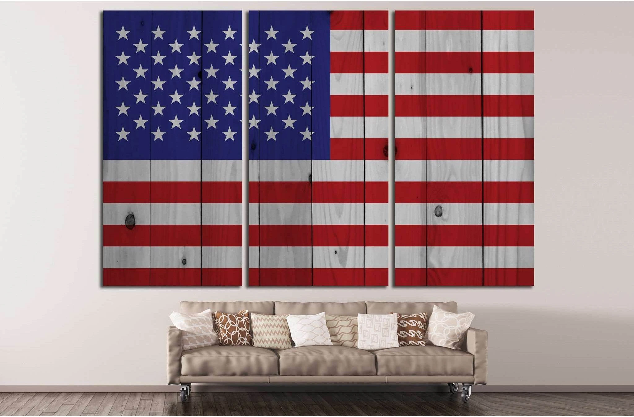 American flag №670 Ready to Hang Canvas Print - Zellart Canvas Prints ALL_Products, s-670