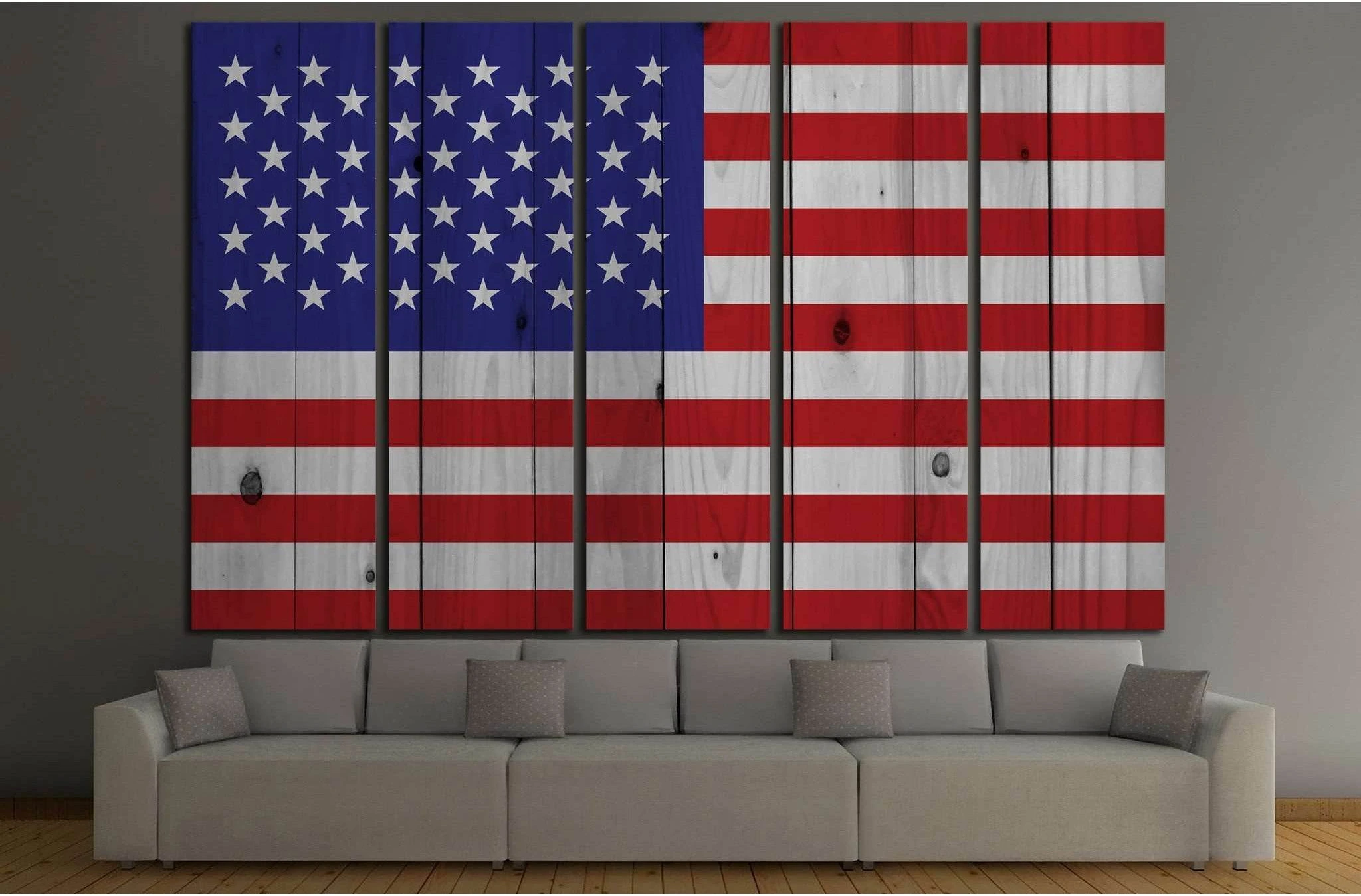 American flag №670 Ready to Hang Canvas Print - Zellart Canvas Prints ALL_Products, s-670