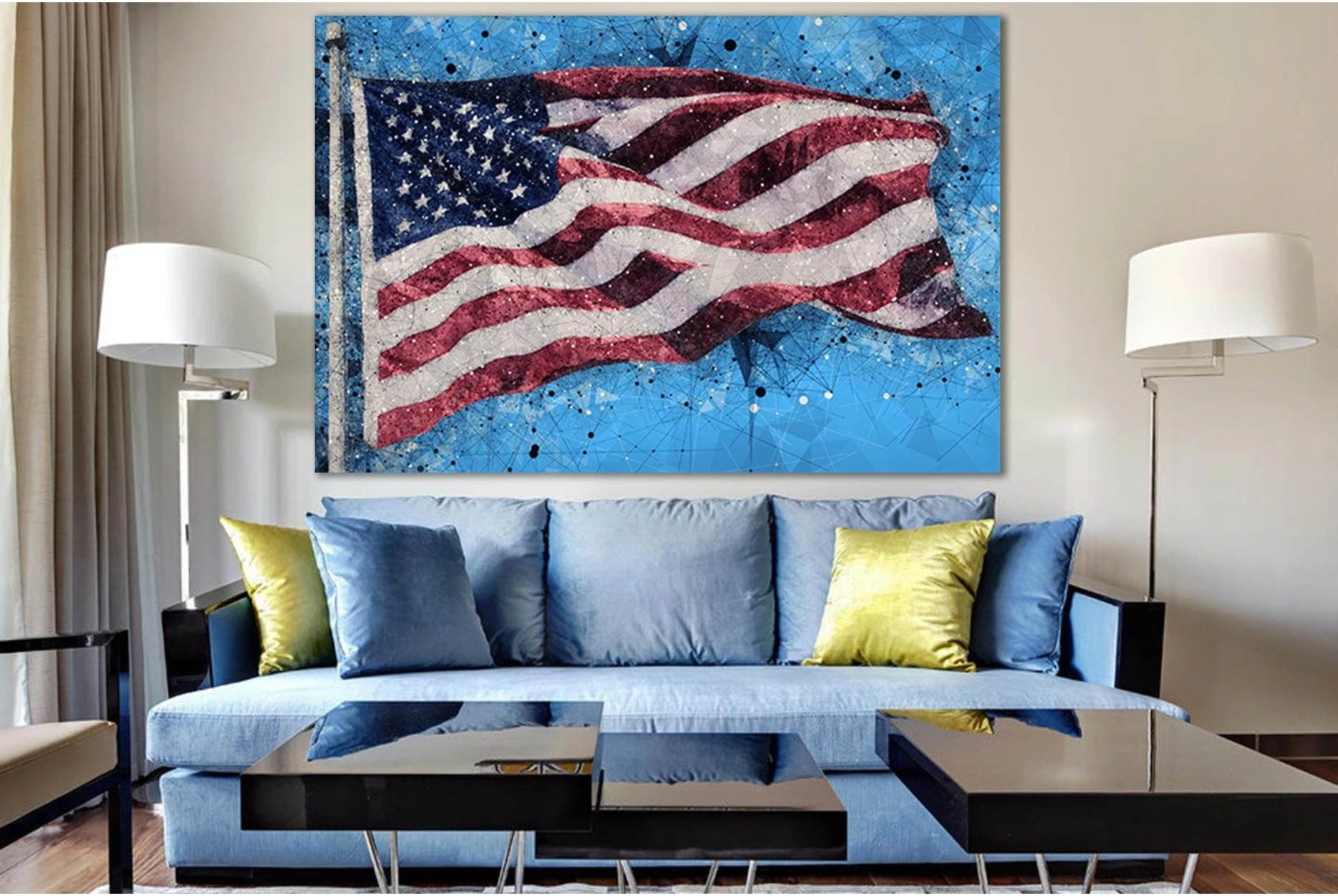 American Flag №SL1153 Ready to Hang Canvas Print - Zellart Canvas Prints 0new, ALL_Products, Flags