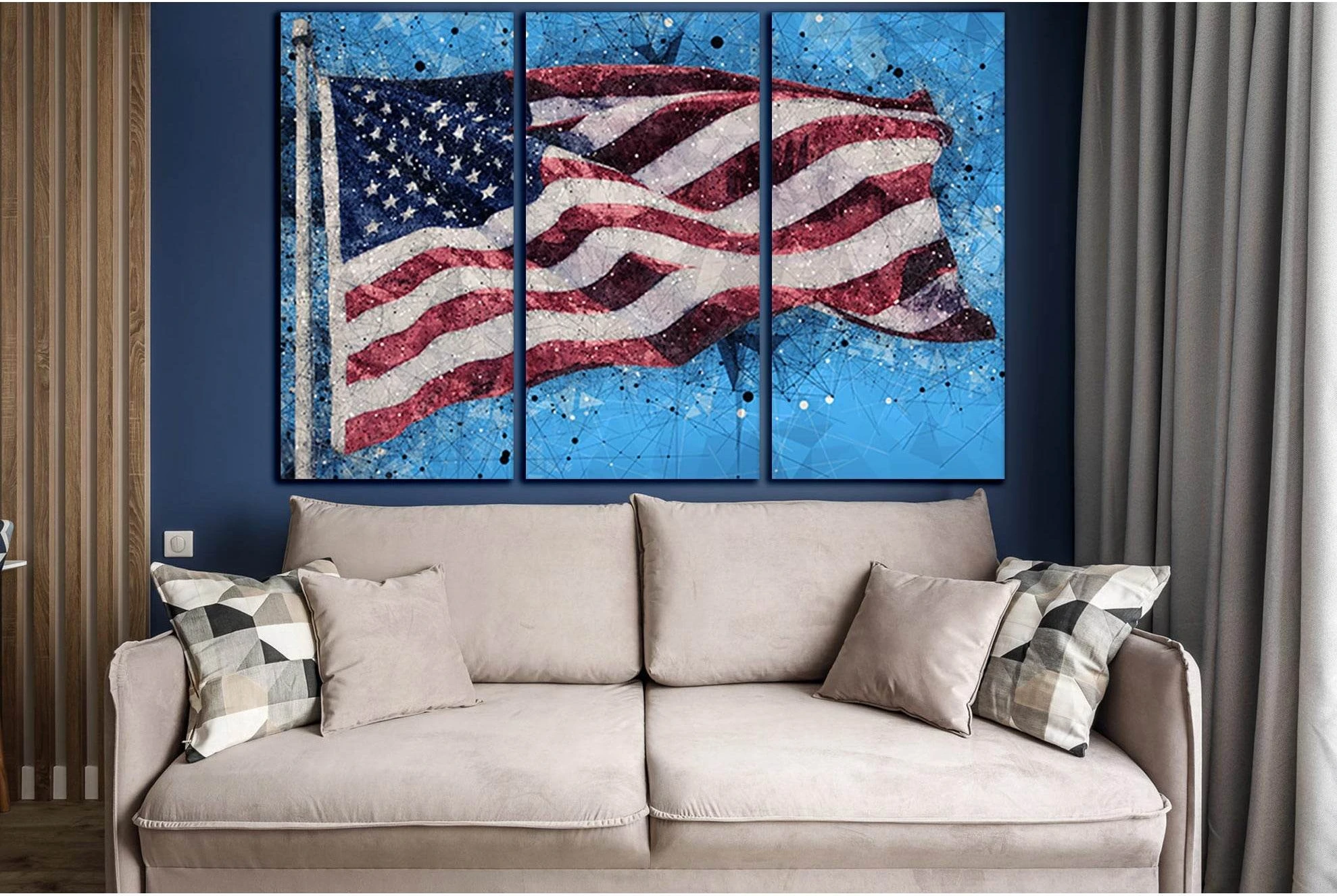 American Flag №SL1153 Ready to Hang Canvas Print - Zellart Canvas Prints 0new, ALL_Products, Flags