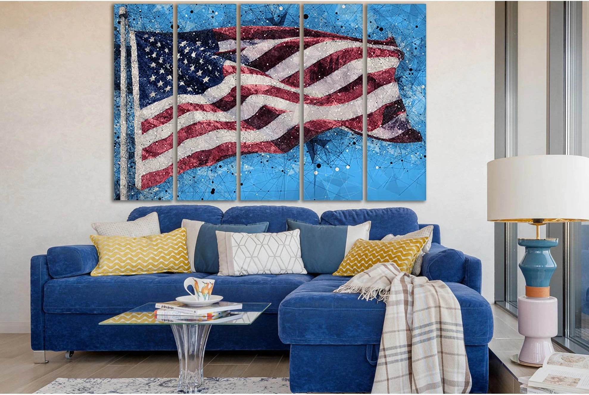 American Flag №SL1153 Ready to Hang Canvas Print - Zellart Canvas Prints 0new, ALL_Products, Flags