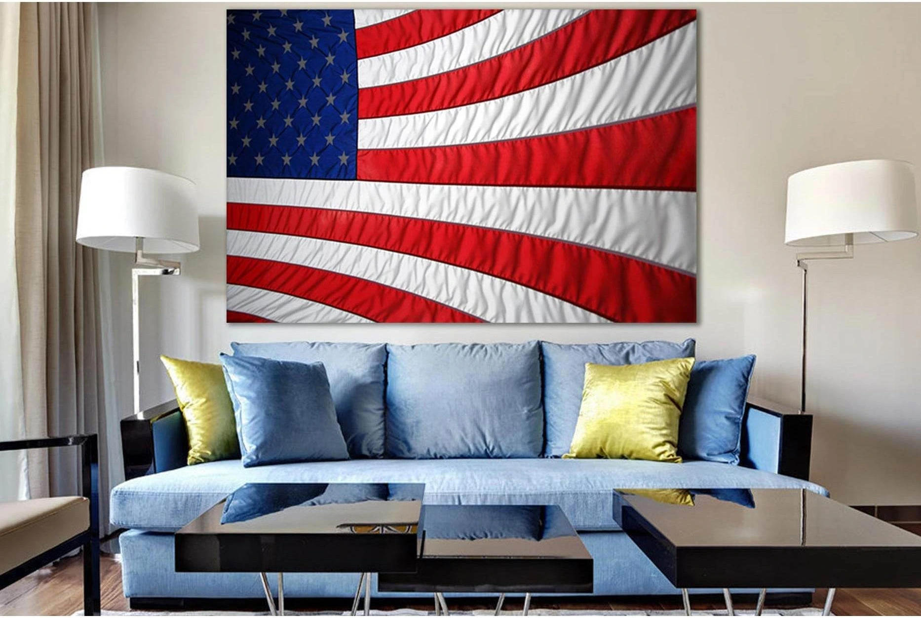 American Flag №SL1210 Ready to Hang Canvas Print - Zellart Canvas Prints 0new, ALL_Products, Flags