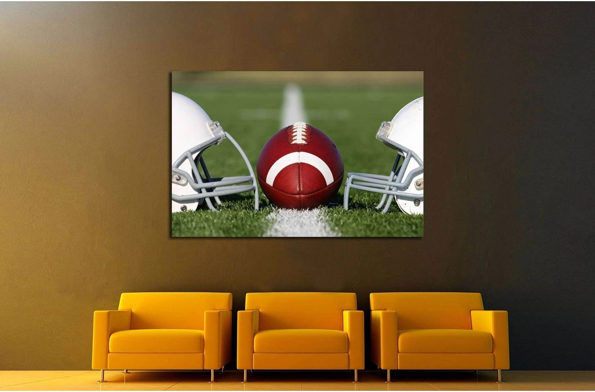 American Football and Helmets on the Field №2117 Ready to Hang Canvas Print - Zellart Canvas Prints ALL_Products, s-2117