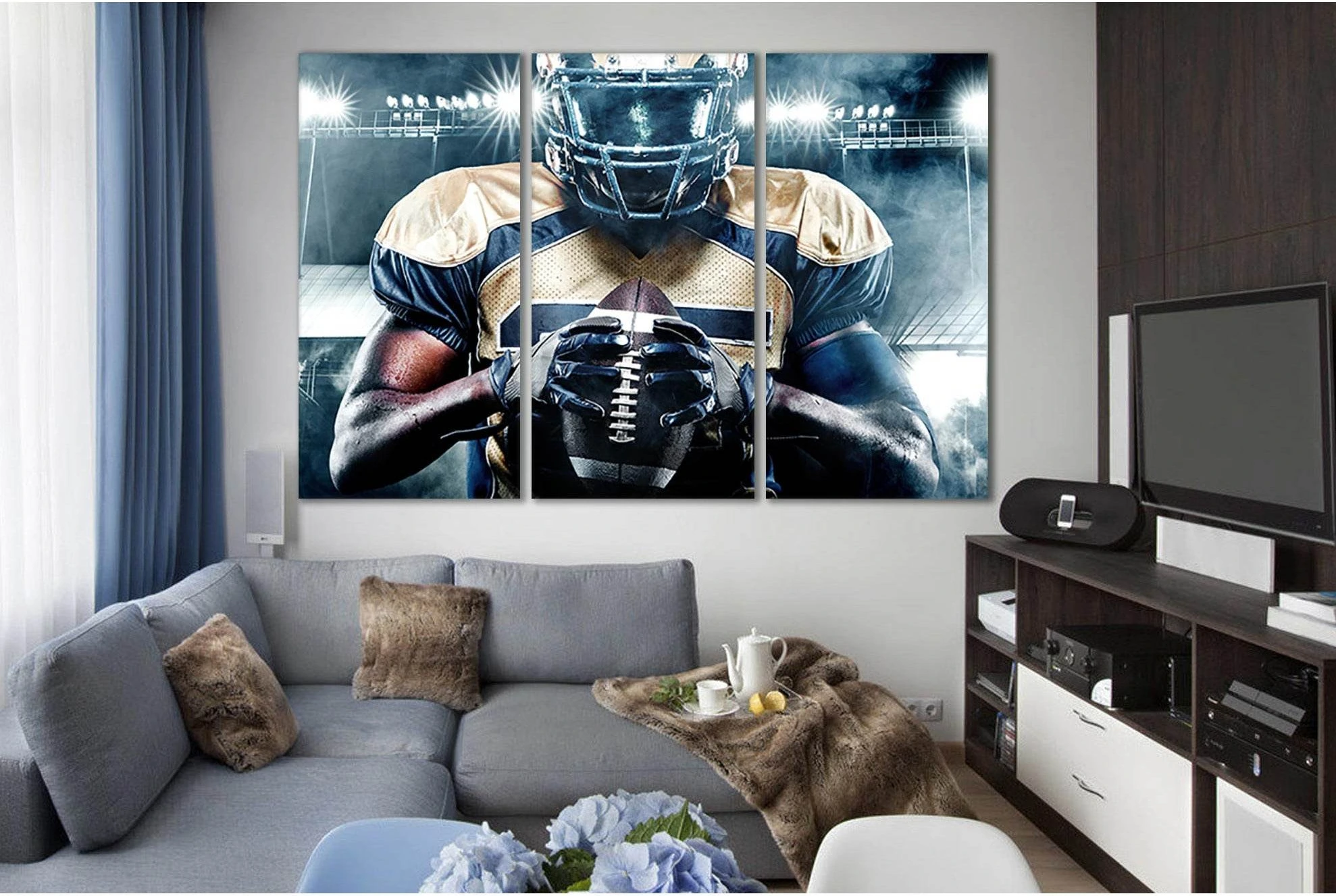 American Football Player №SL938 Ready to Hang Canvas Print - Zellart Canvas Prints 0new, ALL_Products, Sports & Motivation