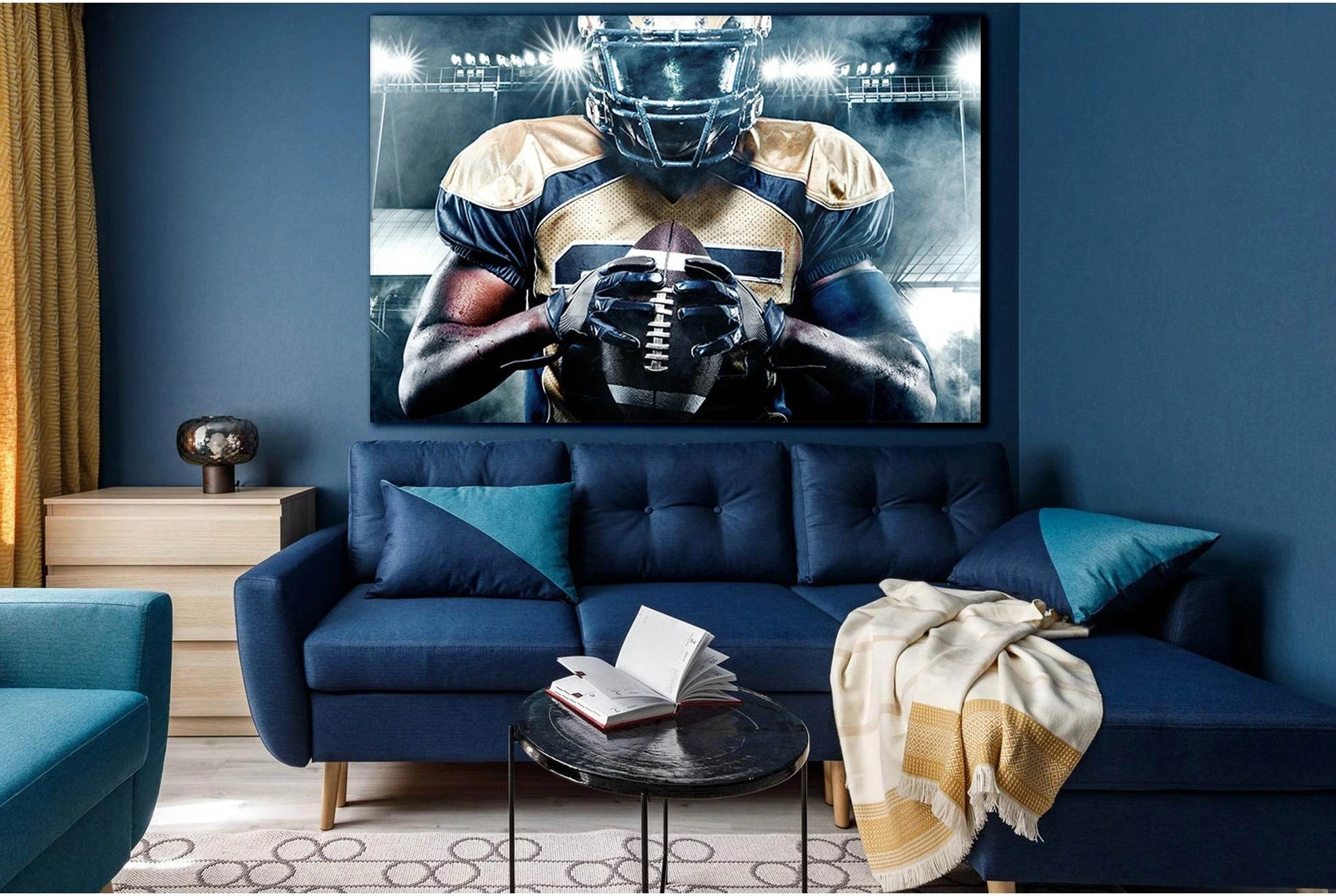 American Football Player №SL938 Ready to Hang Canvas Print - Zellart Canvas Prints 0new, ALL_Products, Sports & Motivation