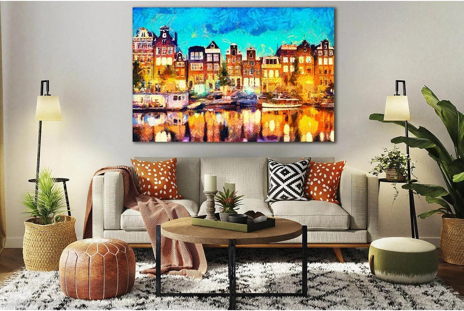 Amsterdam Oil Painting №SL578 Ready to Hang Canvas Print - Zellart Canvas Prints 0new, ALL_Products, Oil Painting Wall Art