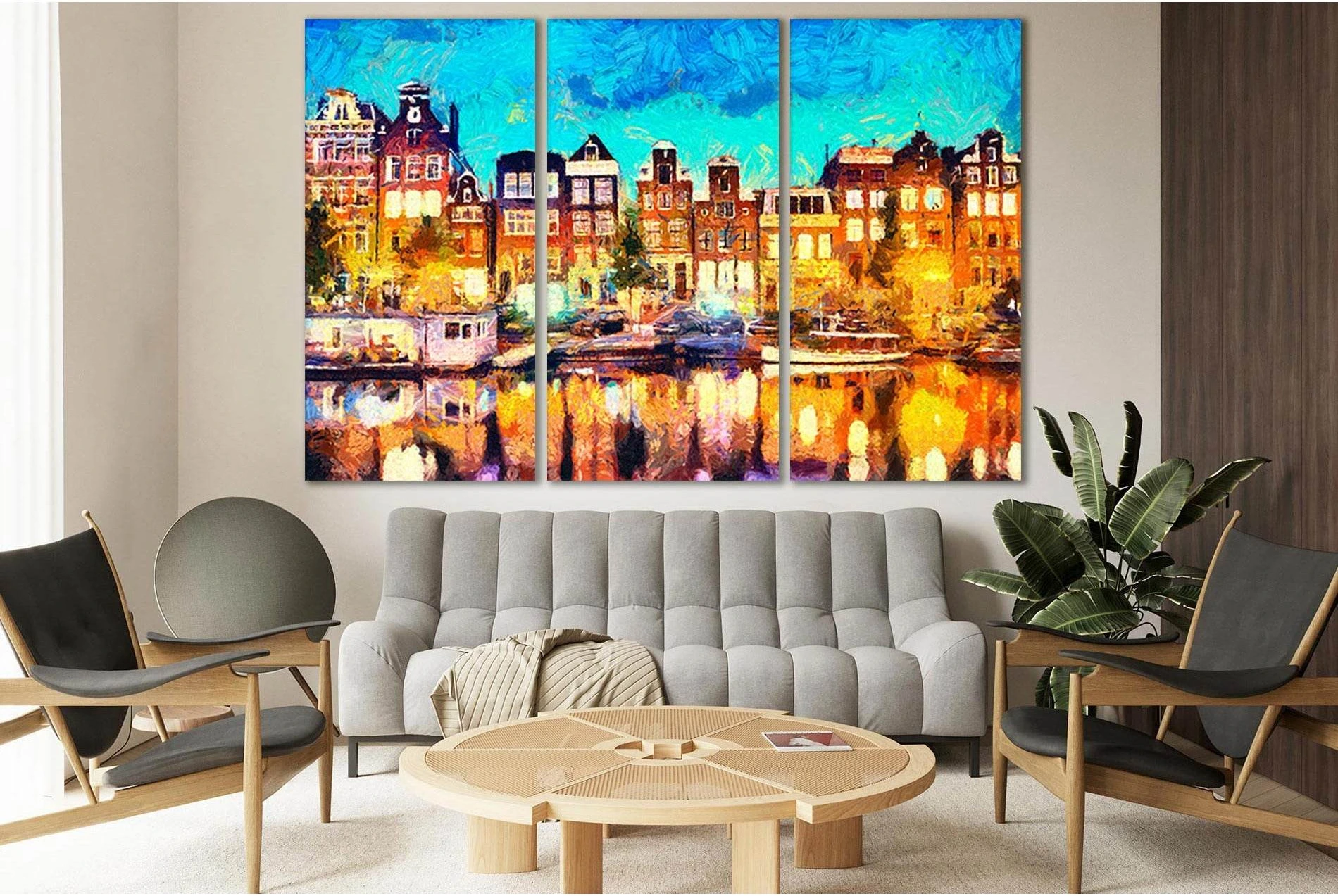 Amsterdam Oil Painting №SL578 Ready to Hang Canvas Print - Zellart Canvas Prints 0new, ALL_Products, Oil Painting Wall Art