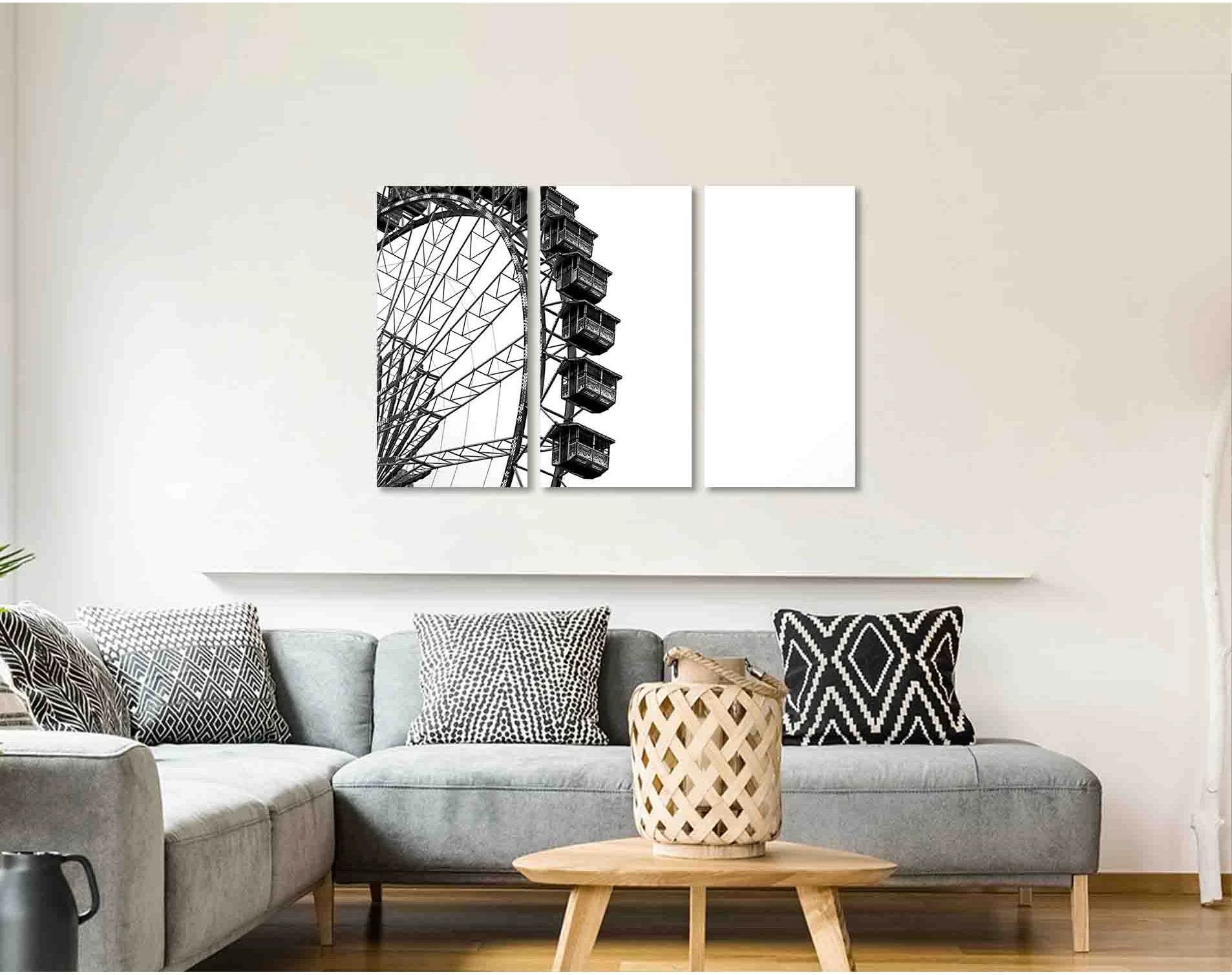Amusement park №D2838 Ready to Hang Canvas Print - Zellart Canvas Prints 0new, ALL_Products, Black & White Wall Art