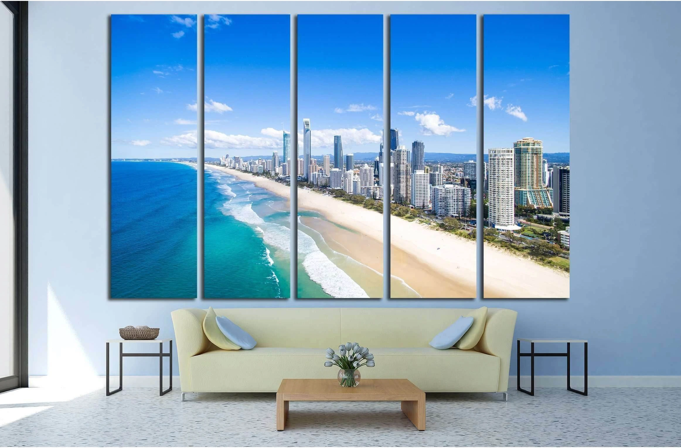 An aerial view of Surfers Paradise on the Gold Coast, Australia №2416 Ready to Hang Canvas Print - Zellart Canvas Prints ALL_Products, s-2416