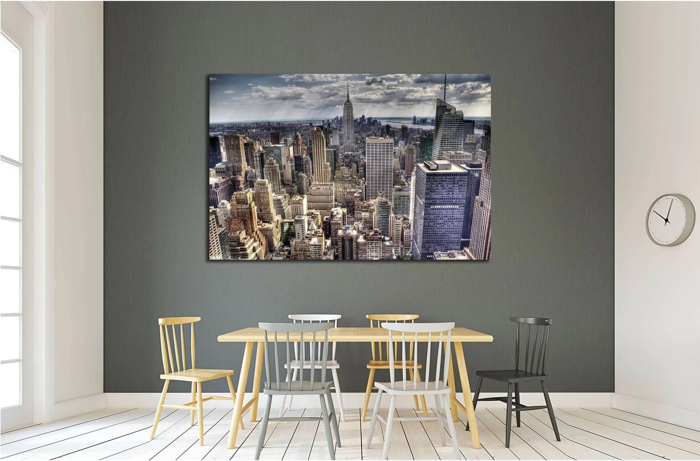 An aerial view over New York city №2593 Ready to Hang Canvas Print - Zellart Canvas Prints 0_NY_ART, ALL_Products, s-2593