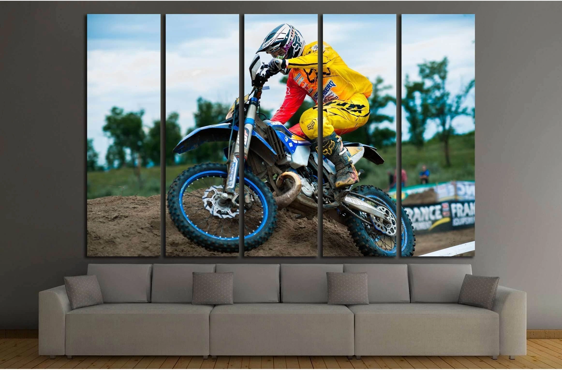An unidentified rider participates in the World Endurocross Championship №2478 Ready to Hang Canvas Print - Zellart Canvas Prints ALL_Products, s-2478