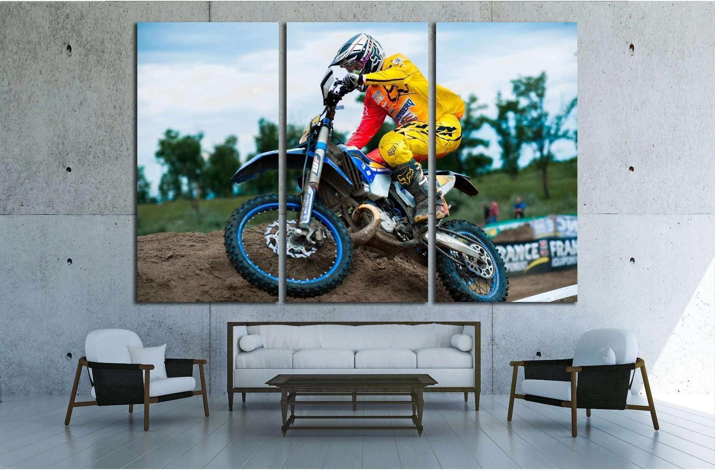 An unidentified rider participates in the World Endurocross Championship №2478 Ready to Hang Canvas Print - Zellart Canvas Prints ALL_Products, s-2478