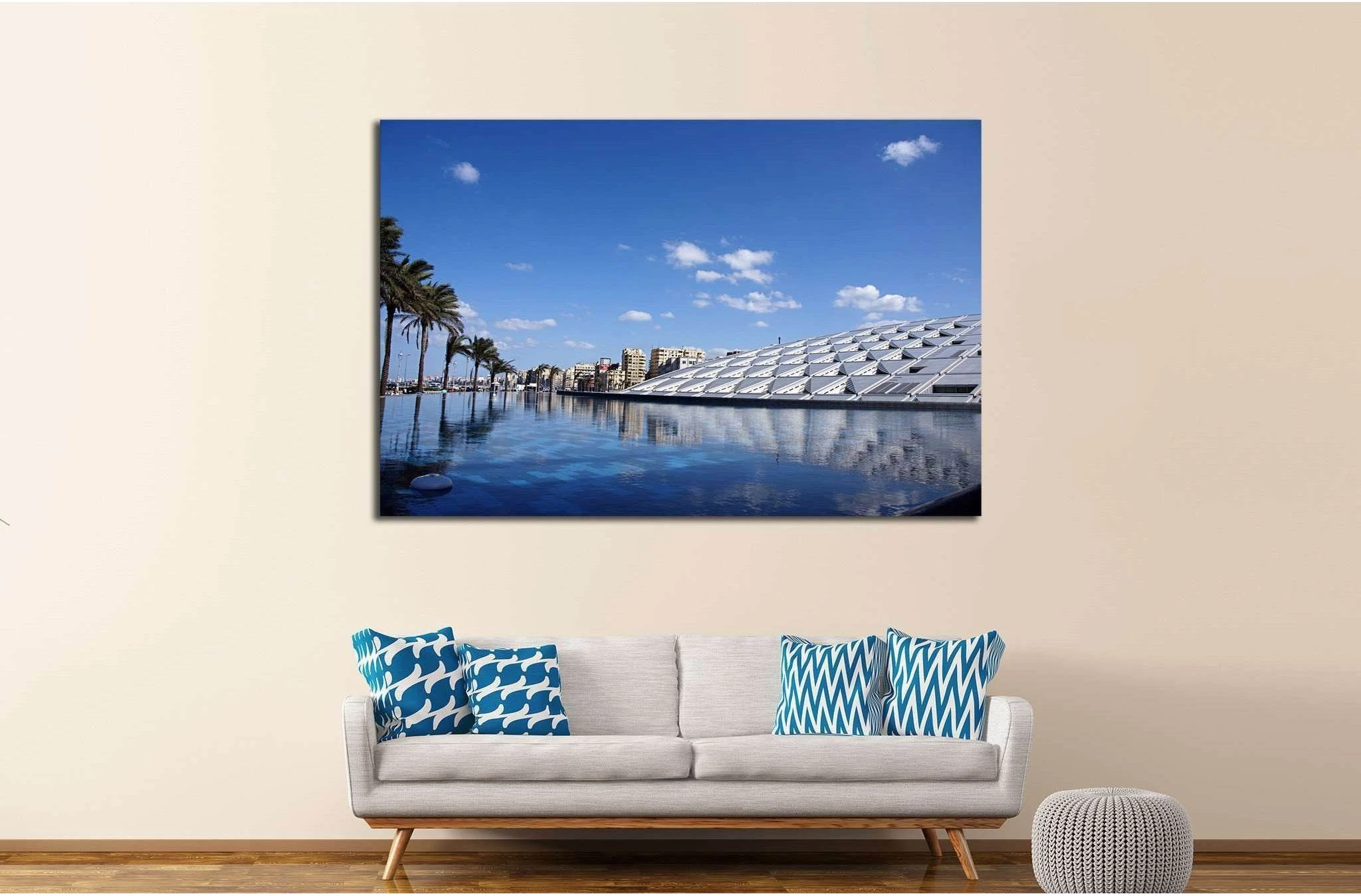 Ancient Egyptian Library in Alexandria, Egypt №1781 Ready to Hang Canvas Print - Zellart Canvas Prints ALL_Products, s-1781