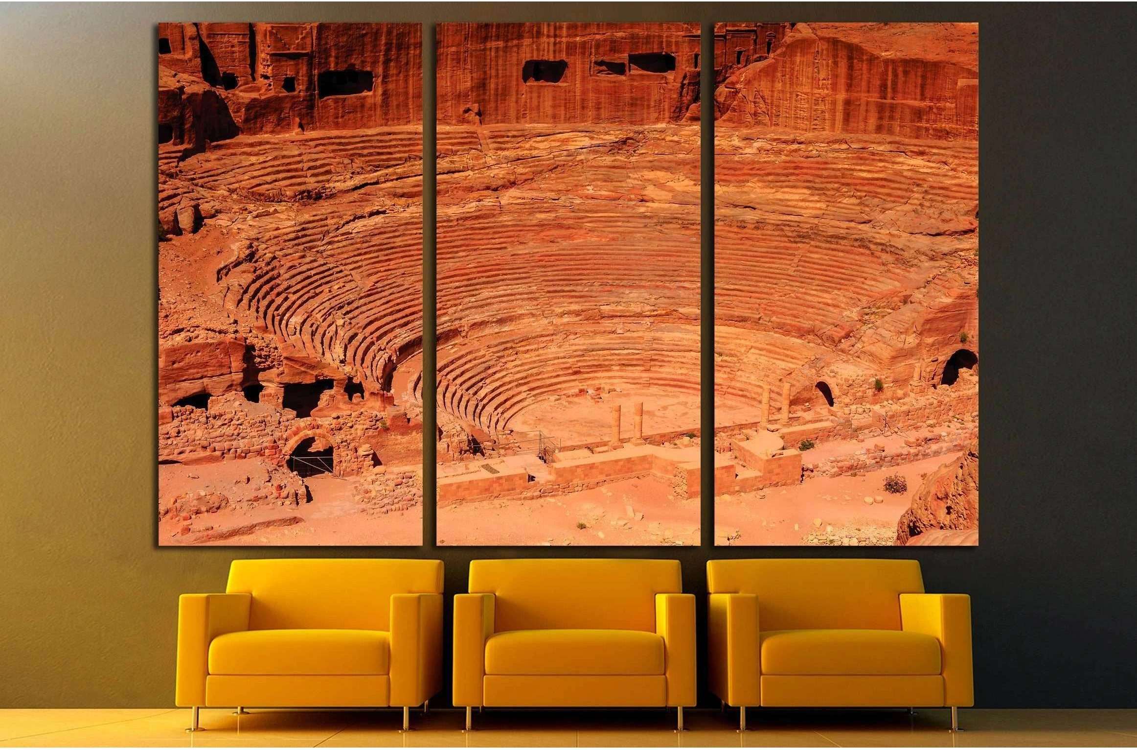 Ancient theater in Petra, Jordan №3144 Ready to Hang Canvas Print - Zellart Canvas Prints ALL_Products, s-3144