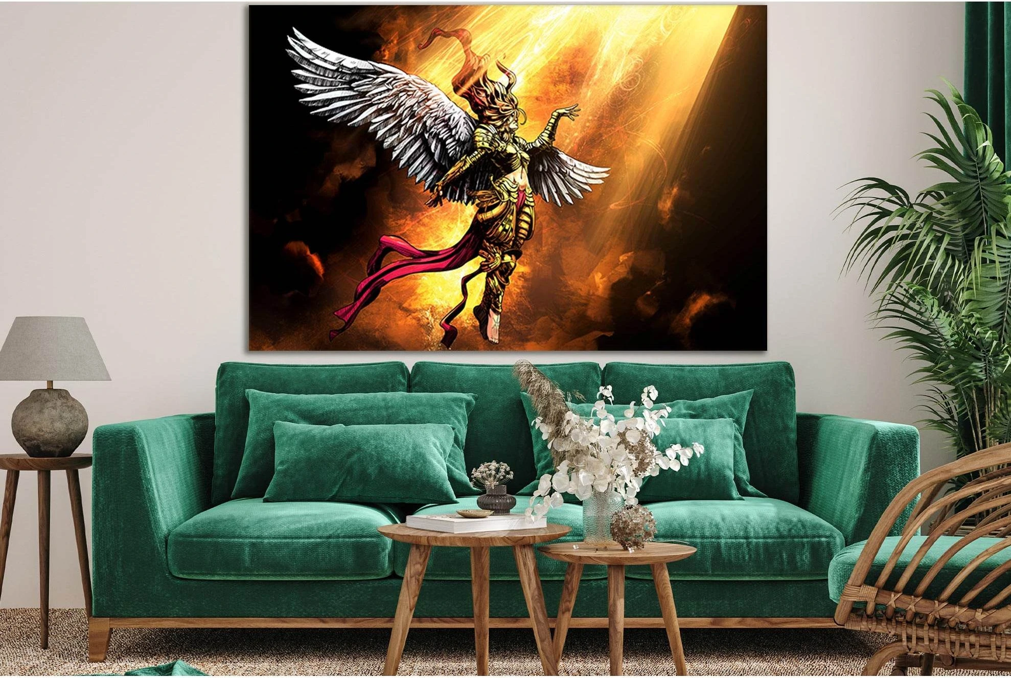 Angel Woman In The Light №SL1214 Ready to Hang Canvas Print - Zellart Canvas Prints 0new, ALL_Products, Fantasy And Sci Fi Wall Art