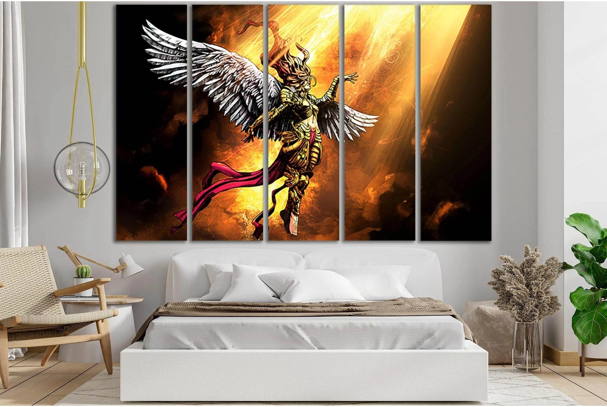 Angel Woman In The Light №SL1214 Ready to Hang Canvas Print - Zellart Canvas Prints 0new, ALL_Products, Fantasy And Sci Fi Wall Art