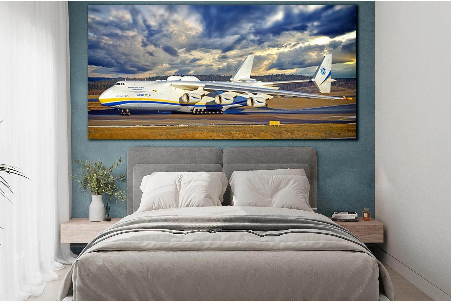 Antonov An-225 Mriya On The Runway №SL1440 Ready to Hang Canvas Print - Zellart Canvas Prints 0new, ALL_Products, Engine