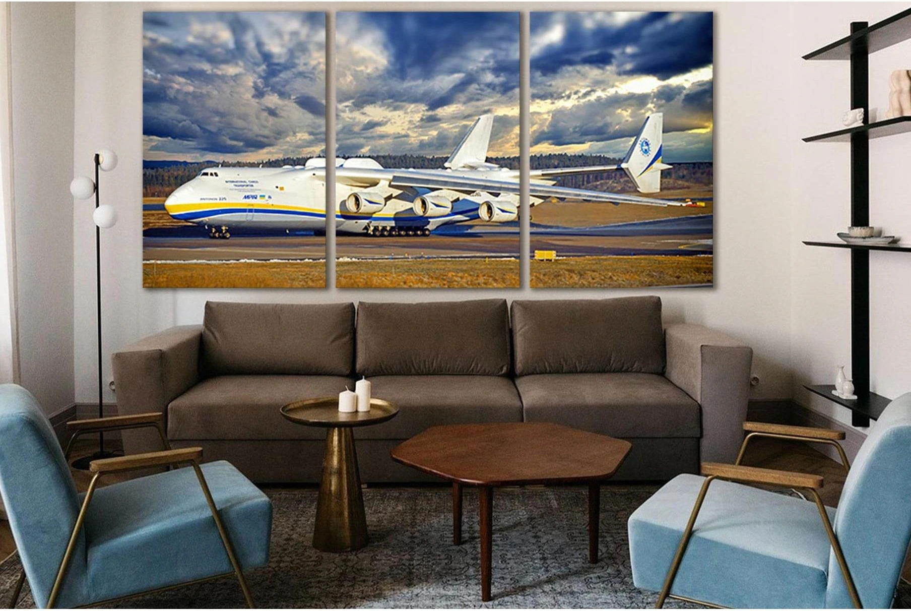 Antonov An-225 Mriya On The Runway №SL1440 Ready to Hang Canvas Print - Zellart Canvas Prints 0new, ALL_Products, Engine