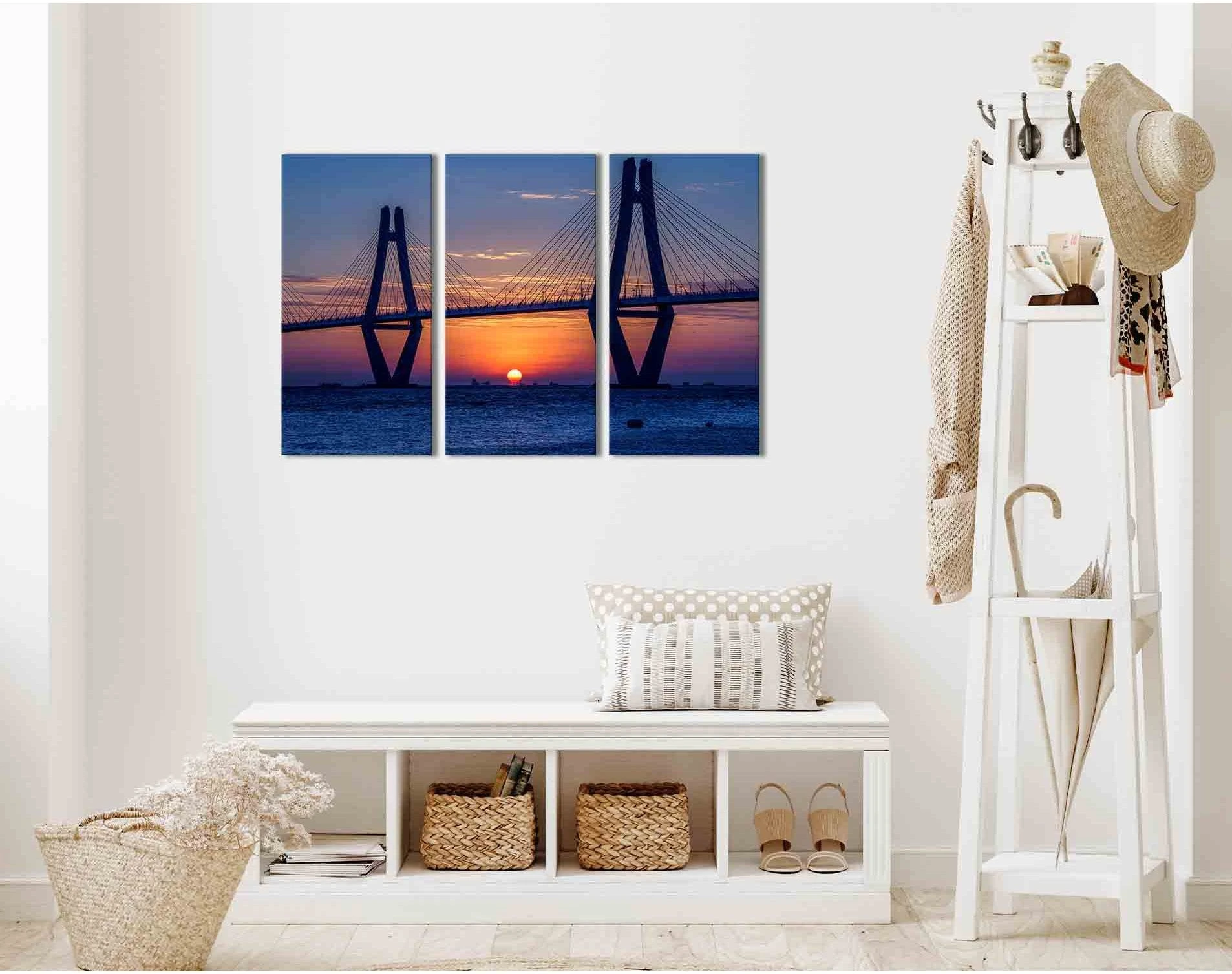 Anzac bridge at sunset №D1235 Ready to Hang Canvas Print - Zellart Canvas Prints 0new, ALL_Products, Sunrise & sunset wall art