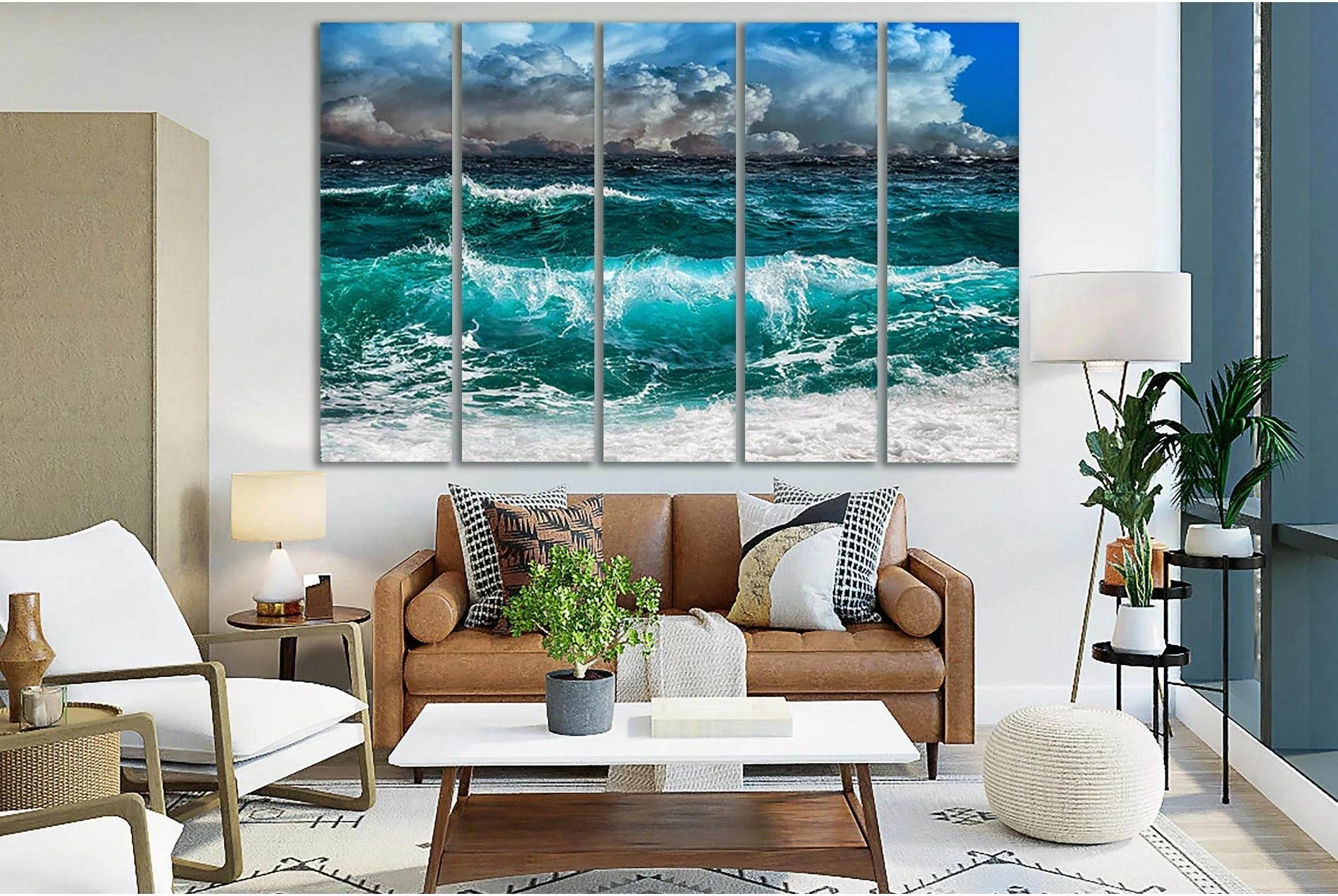 Approaching Ocean Storm №SL180 Ready to Hang Canvas Print - Zellart Canvas Prints 0new, ALL_Products, Beach Ocean & Waves