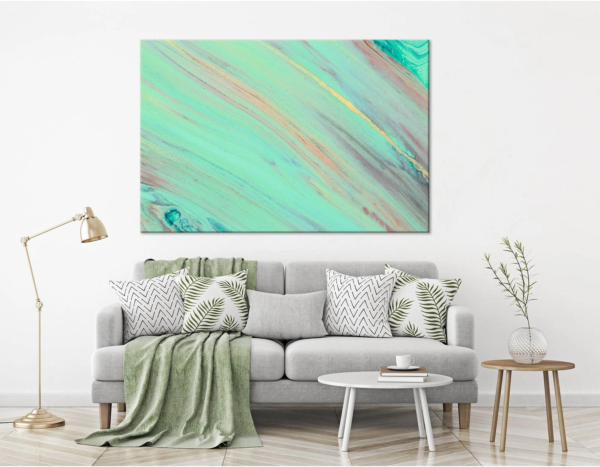 Aquamarine Abstract №04303 Ready to Hang Canvas Print - Zellart Canvas Prints ALL_Products