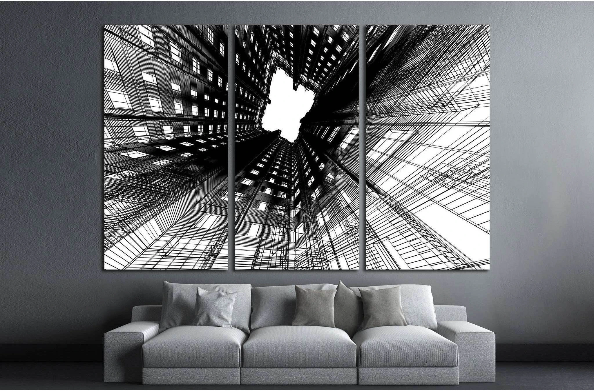 Architectural abstraction №1586 Ready to Hang Canvas Print - Zellart Canvas Prints ALL_Products, s-1586