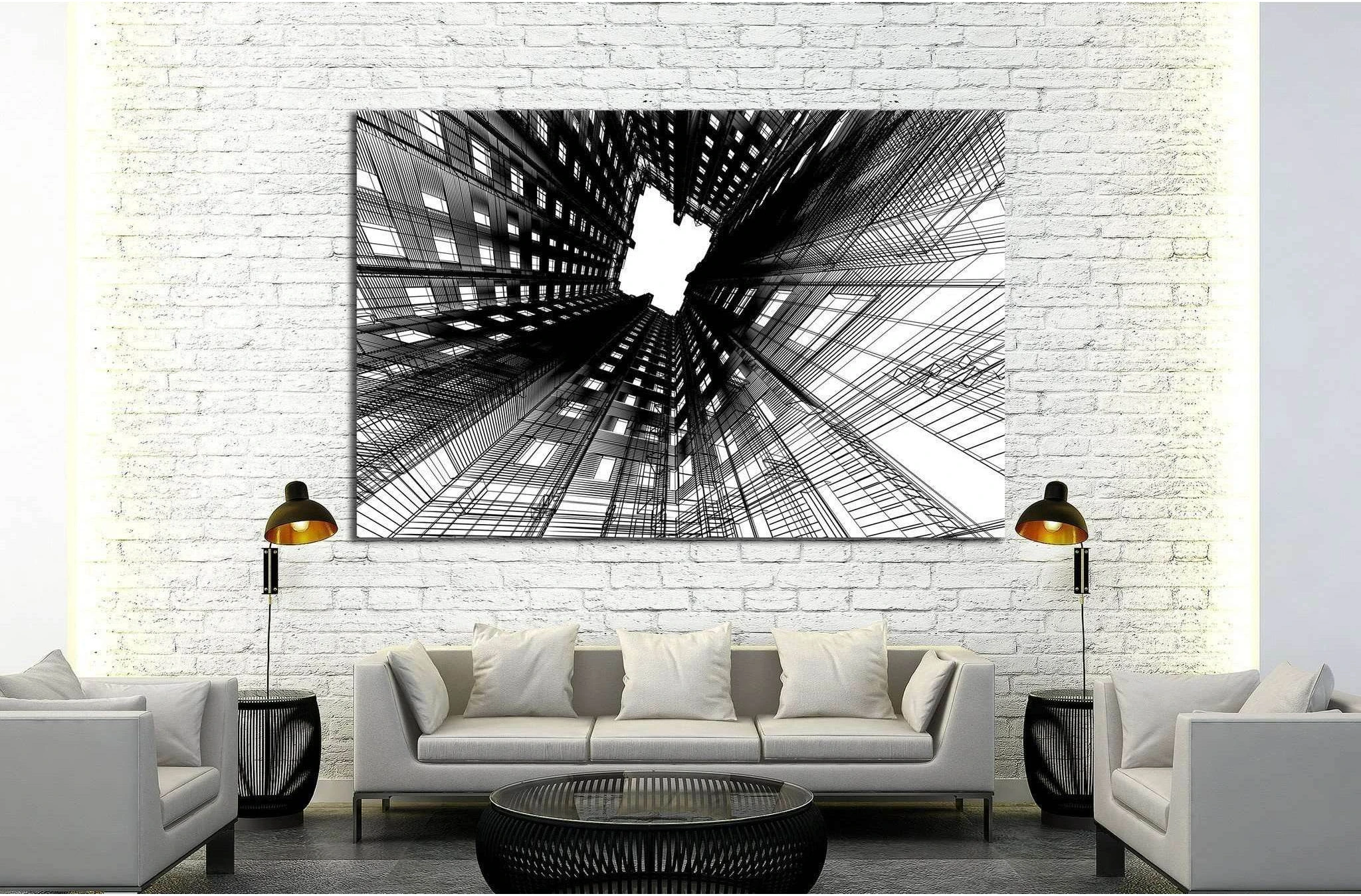 Architectural abstraction №1586 Ready to Hang Canvas Print - Zellart Canvas Prints ALL_Products, s-1586
