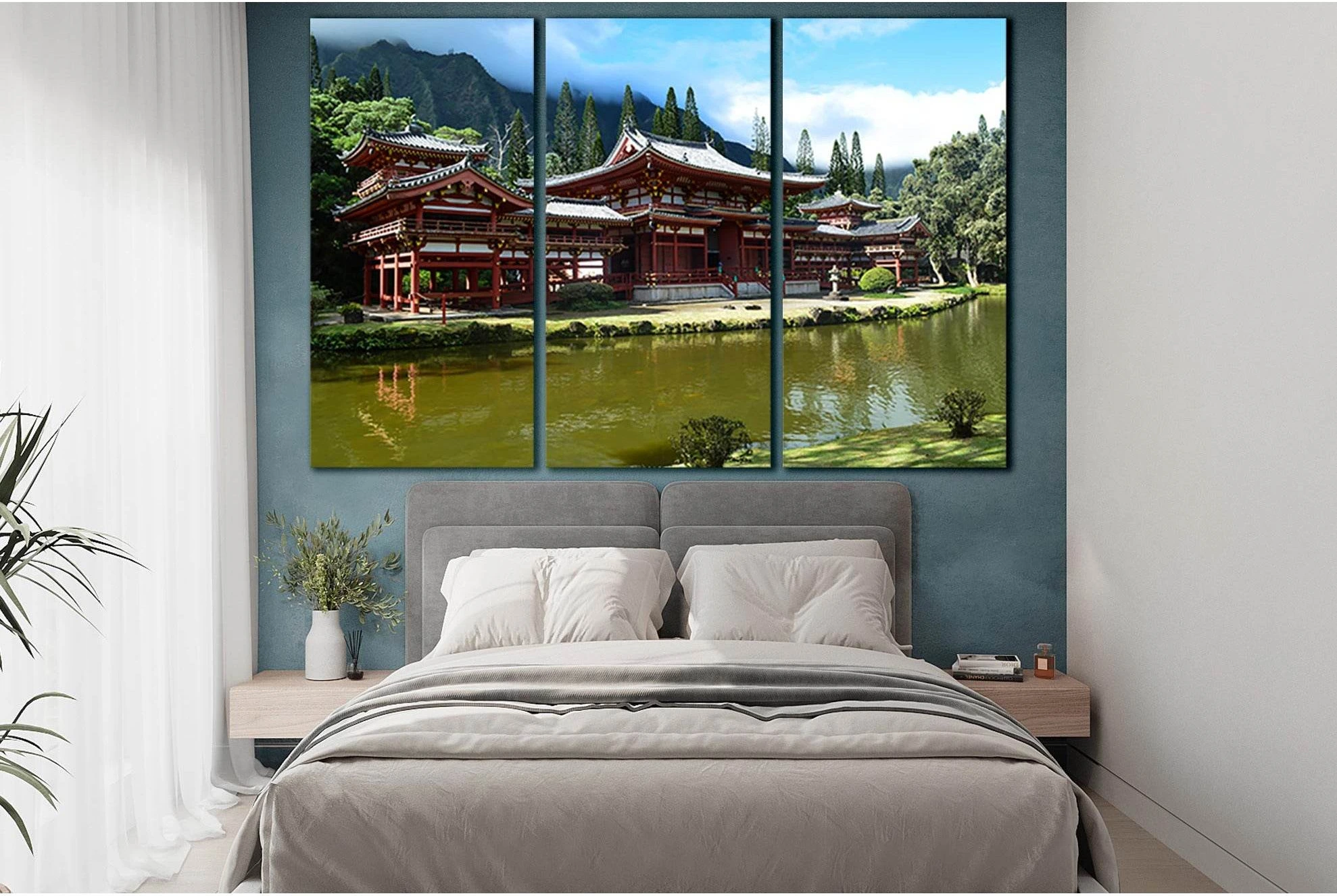Architecture Byodo In Temple №SL1395 Ready to Hang Canvas Print - Zellart Canvas Prints 0new, ALL_Products, Architecture
