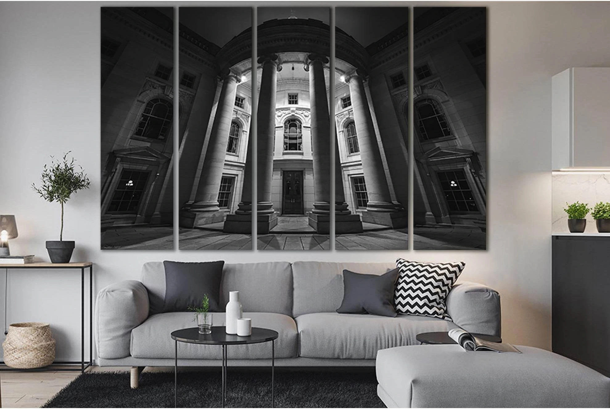 Architecture In Black And White №SL1367 Ready to Hang Canvas Print - Zellart Canvas Prints 0new, ALL_Products, Architecture