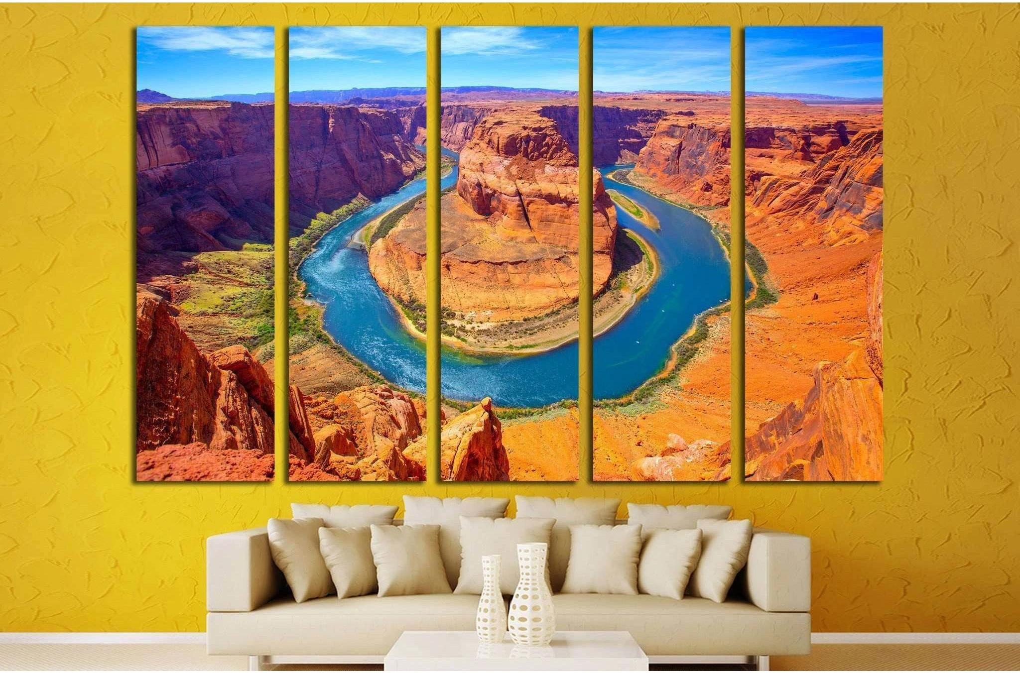 Arizona Horseshoe Bend meander of Colorado River in Glen Canyon №1979 Ready to Hang Canvas Print - Zellart Canvas Prints ALL_Products, s-1979