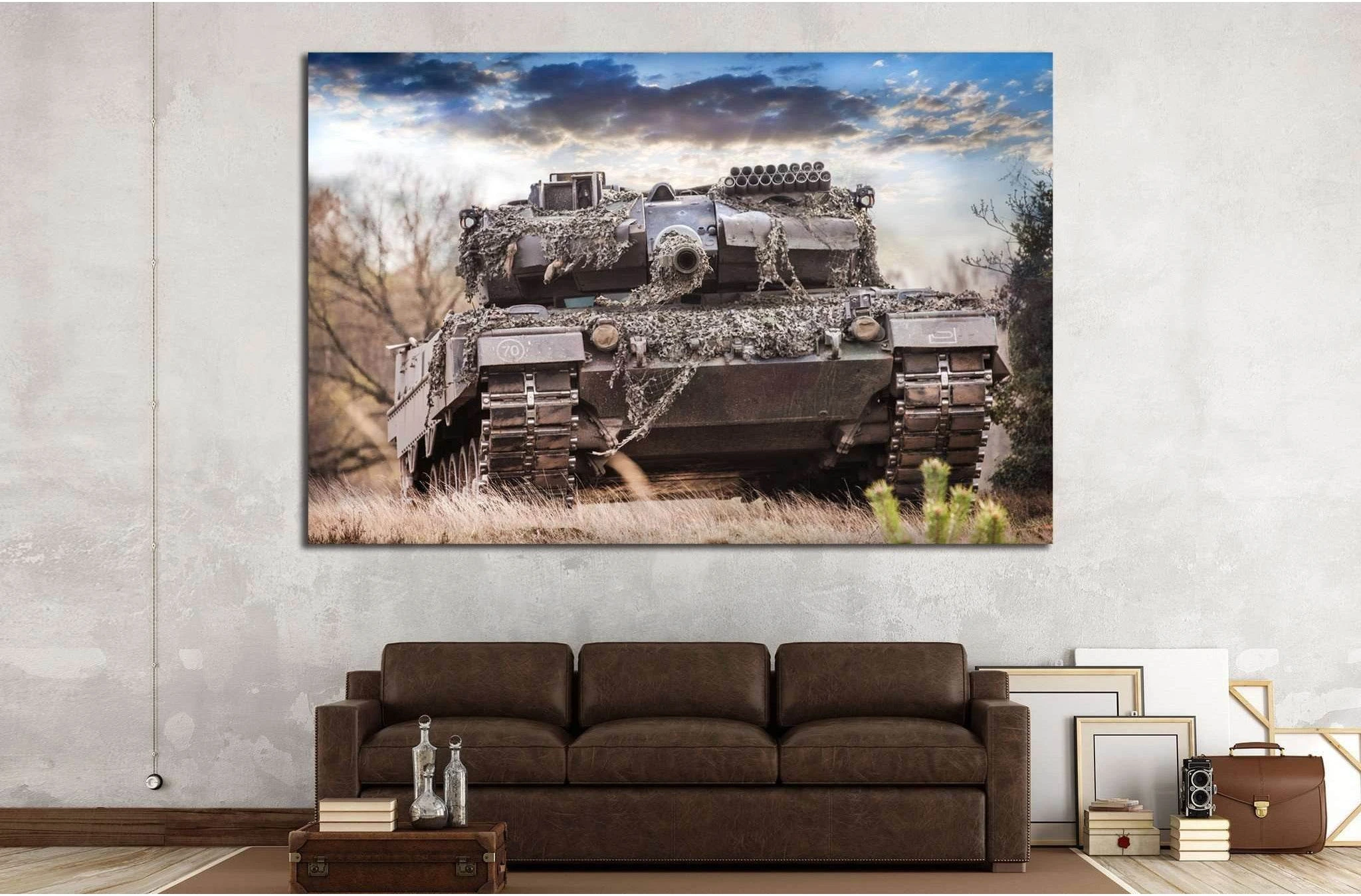 Army Tank №225 Ready to Hang Canvas Print - Zellart Canvas Prints ALL_Products, wd-225