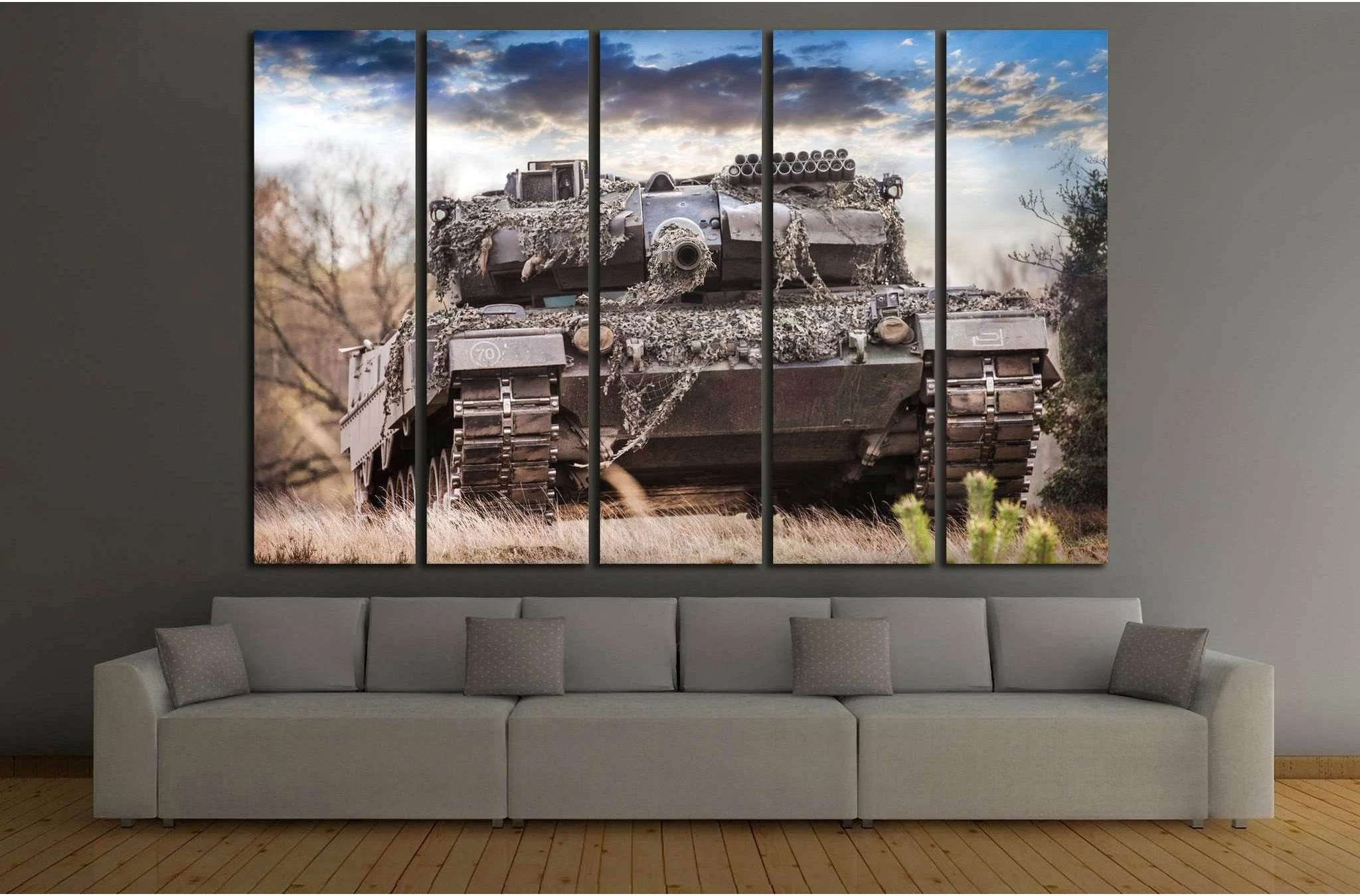 Army Tank №225 Ready to Hang Canvas Print - Zellart Canvas Prints ALL_Products, wd-225
