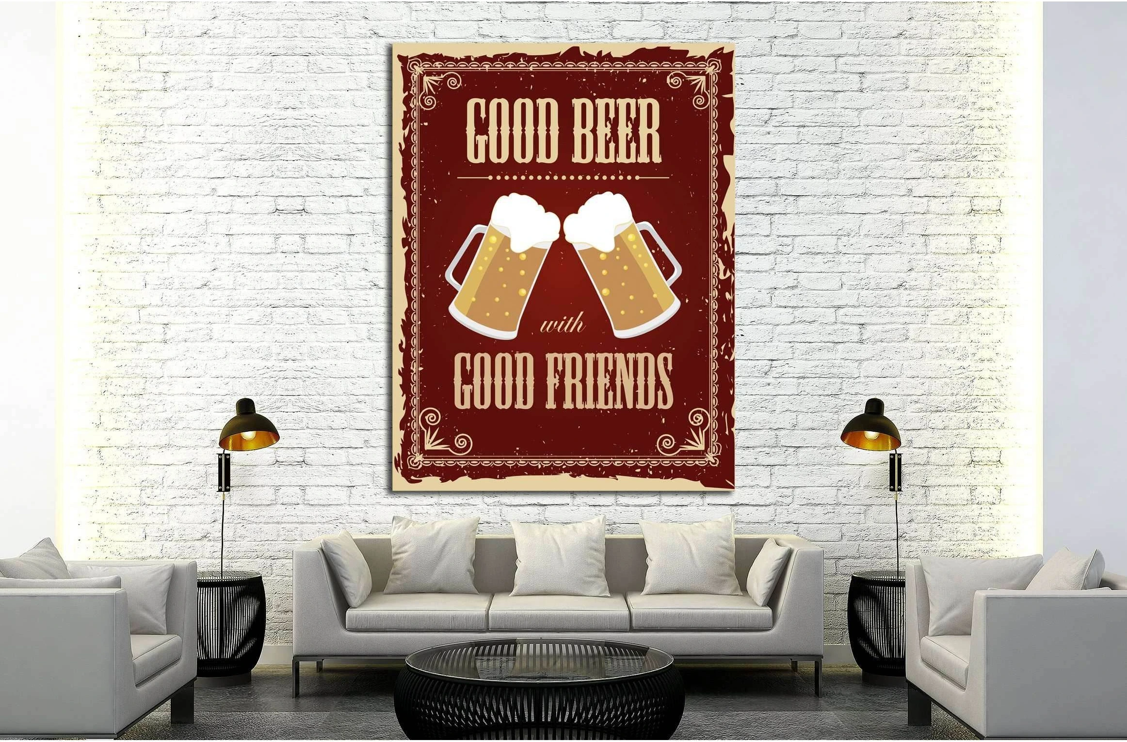 Art canvas in vintage style №4503 Ready to Hang Canvas Print - Zellart Canvas Prints ALL_Products, s-4503