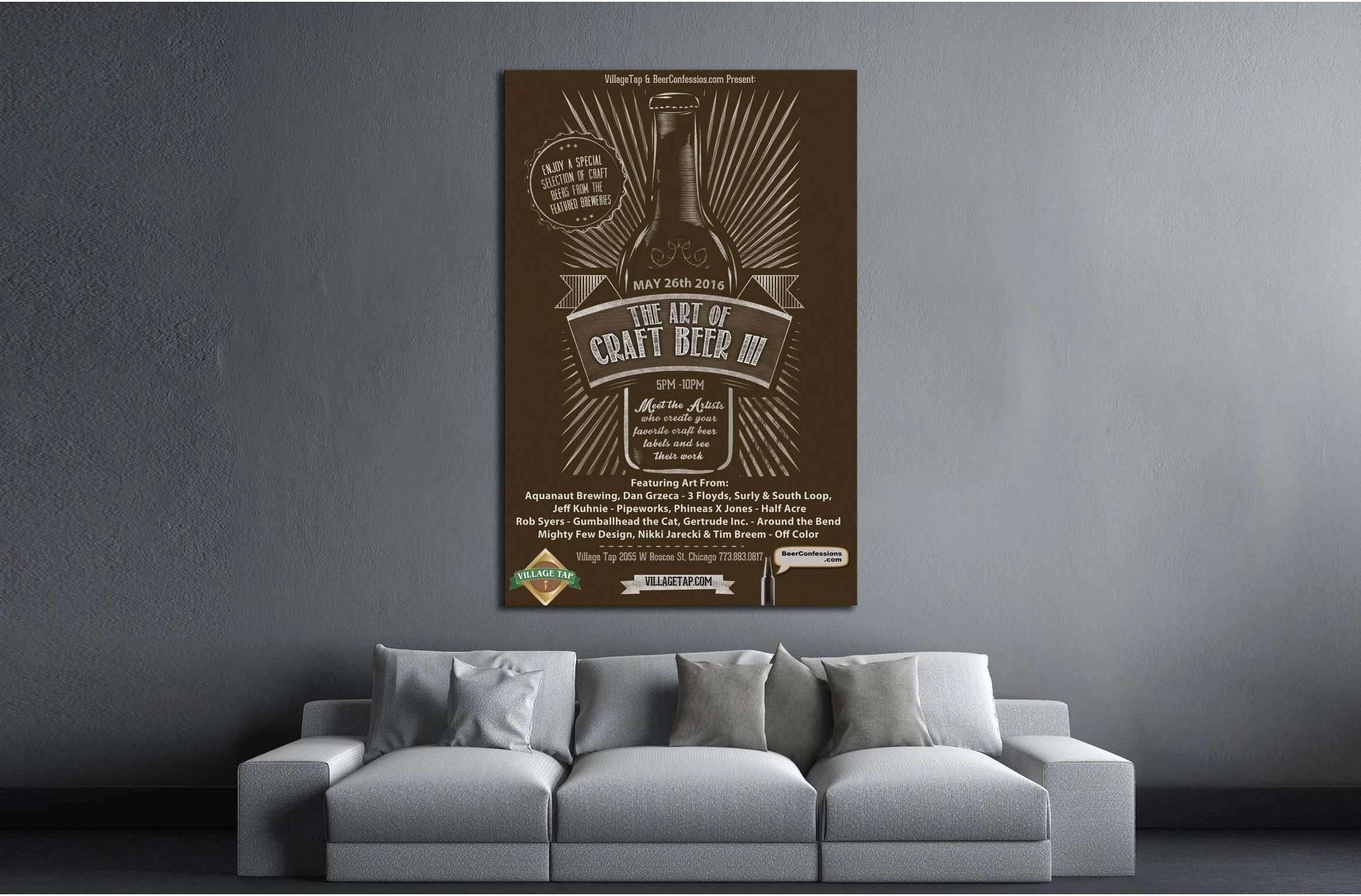 art of craft beer №3444 Ready to Hang Canvas Print - Zellart Canvas Prints ALL_Products, Beer, s-3444