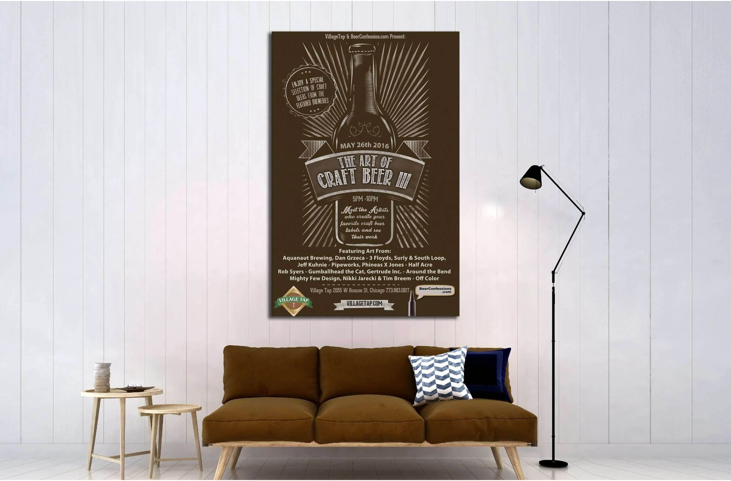 art of craft beer №3444 Ready to Hang Canvas Print - Zellart Canvas Prints ALL_Products, Beer, s-3444