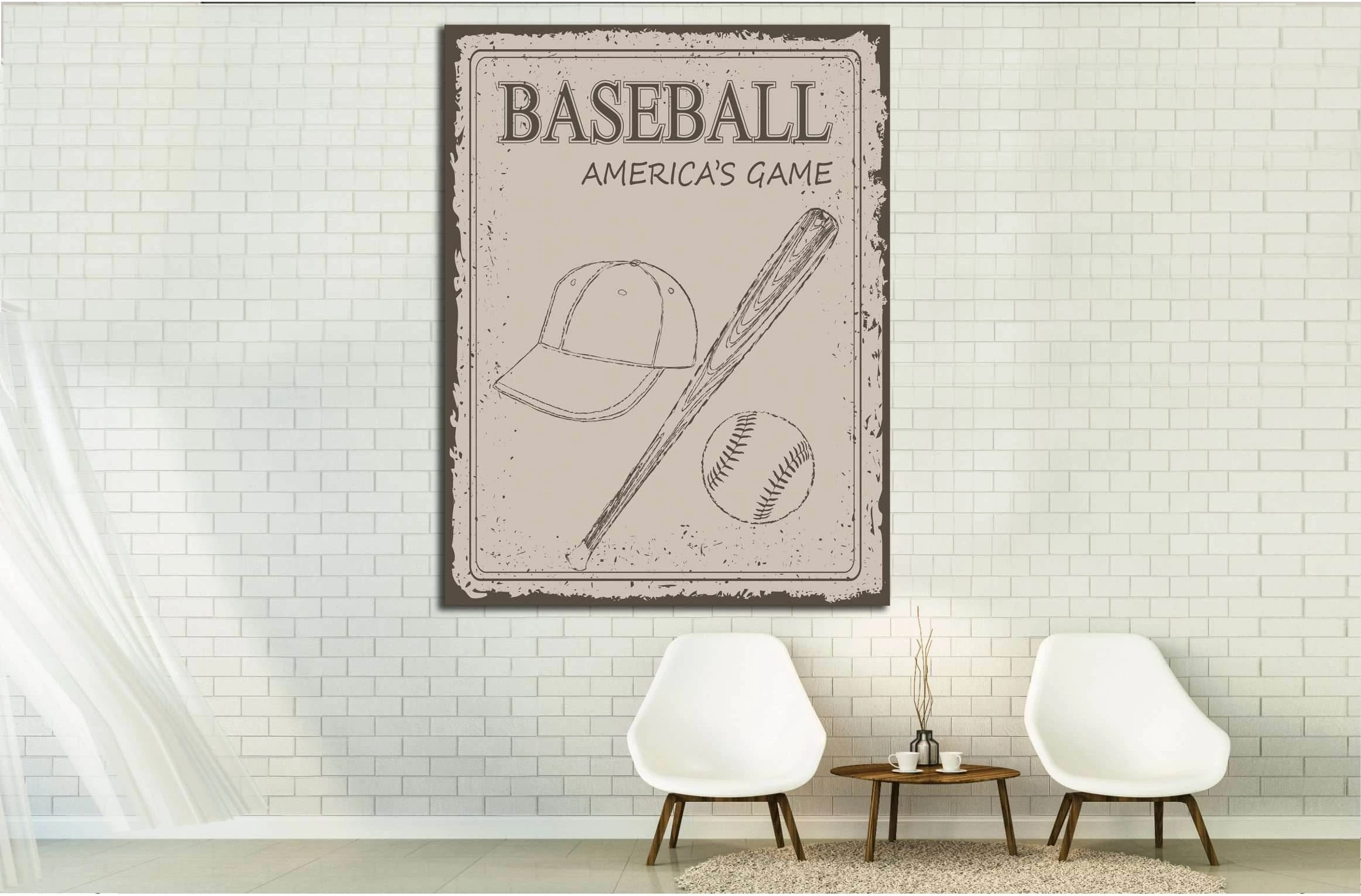 Art poster in vintage style №4500 Ready to Hang Canvas Print - Zellart Canvas Prints 000Negative, ALL_Products, s-4500