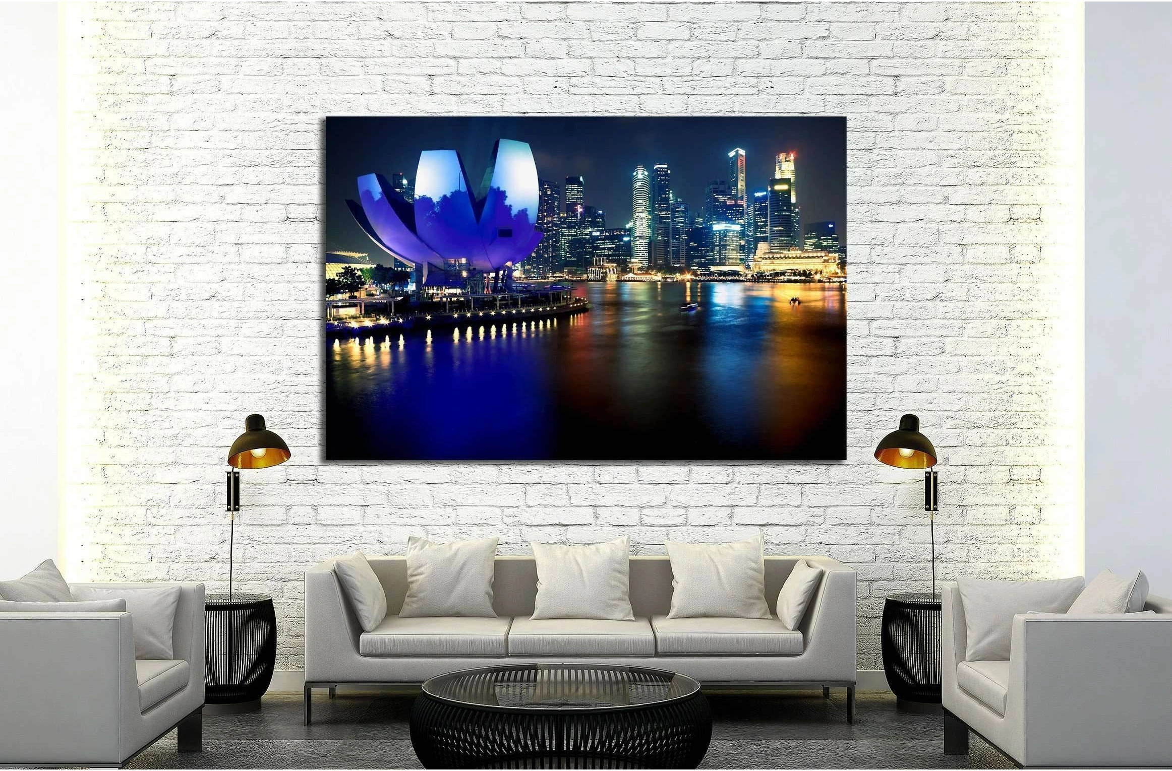 Art Science Museum in Singapore. Attractions at Marina Bay Sands №2272 Ready to Hang Canvas Print - Zellart Canvas Prints ALL_Products, s-2272