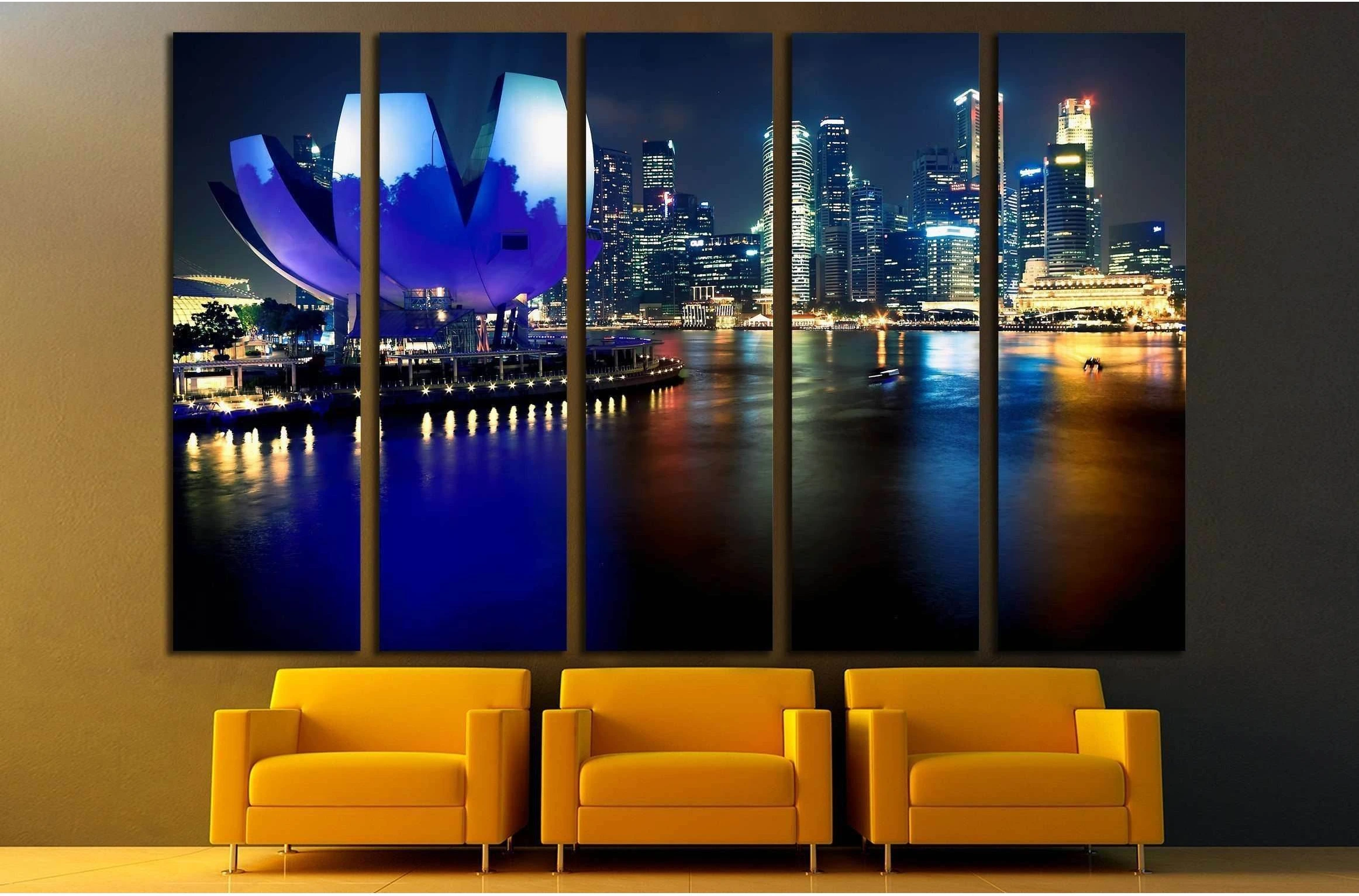 Art Science Museum in Singapore. Attractions at Marina Bay Sands №2272 Ready to Hang Canvas Print - Zellart Canvas Prints ALL_Products, s-2272
